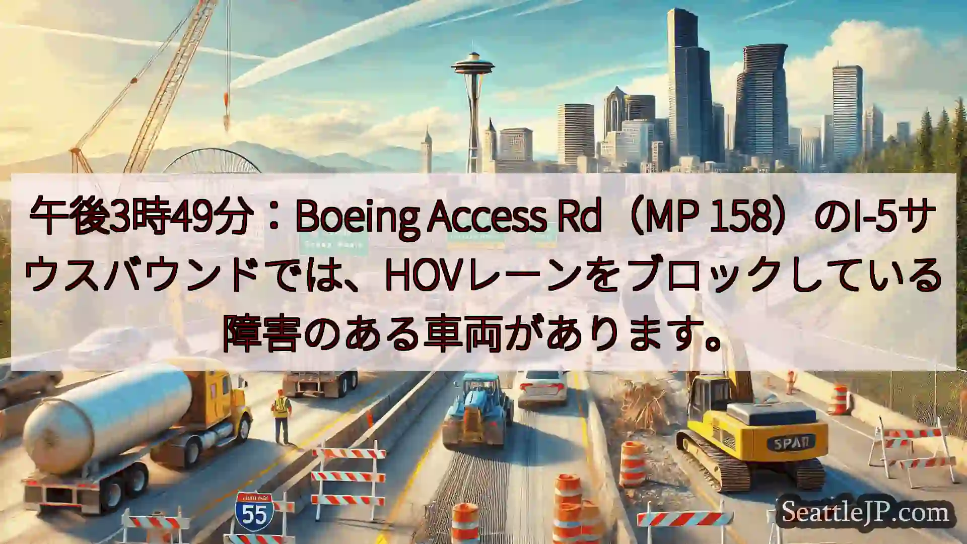 シアトル交通ニュース 午後3時49分：Boeing Access Rd（MP