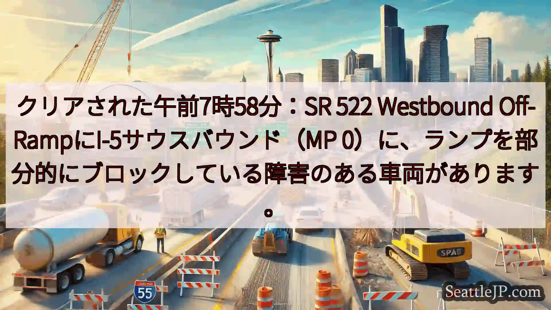 シアトル交通ニュース クリアされた午前7時58分：SR 522 Westbound