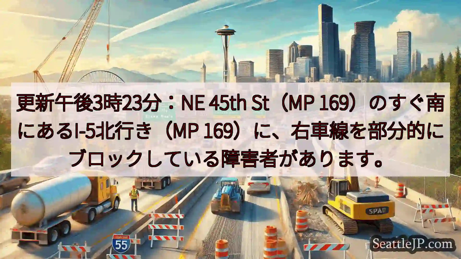 シアトル交通ニュース 更新午後3時23分：NE 45th St（MP