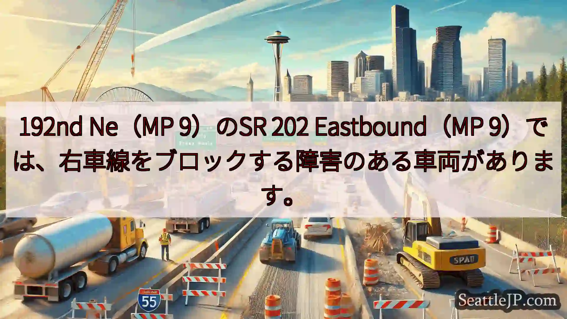 シアトル交通ニュース 192nd Ne（MP 9）のSR 202 Eastbound（MP