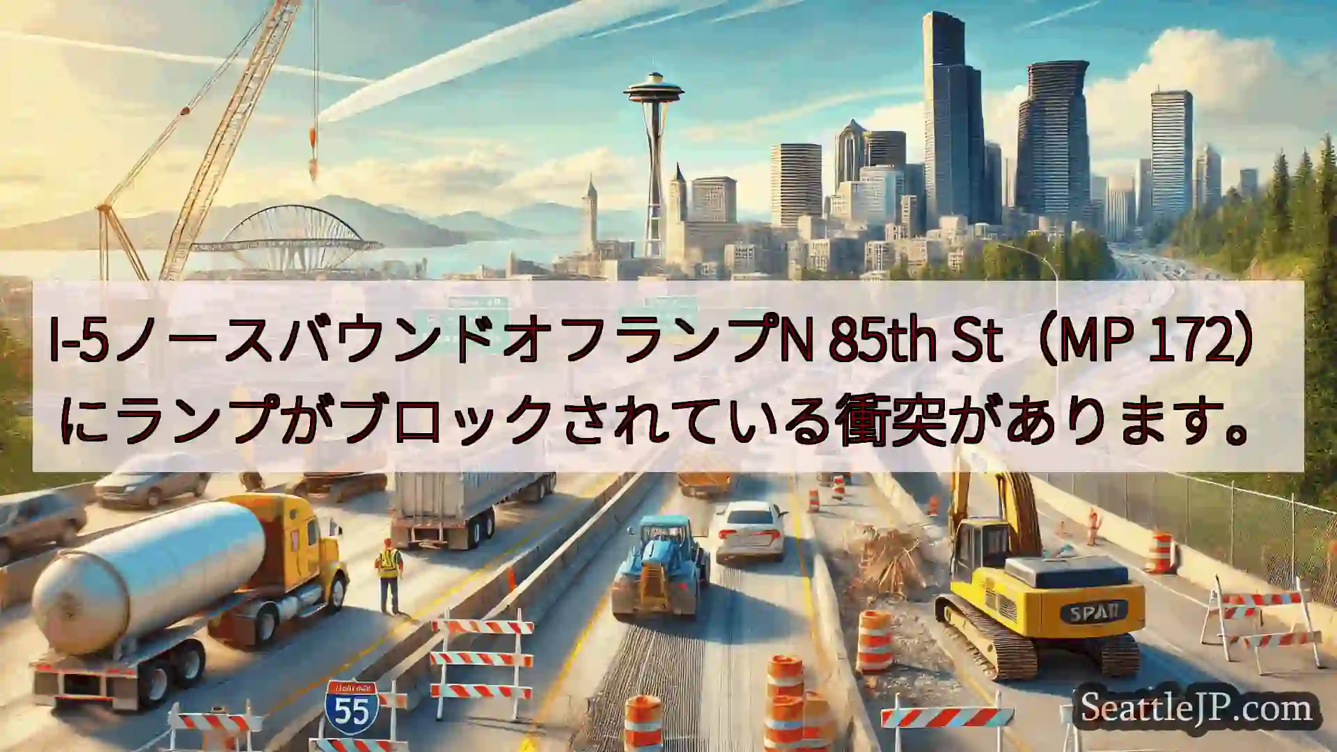 シアトル交通ニュース I-5ノースバウンドオフランプN 85th St（MP