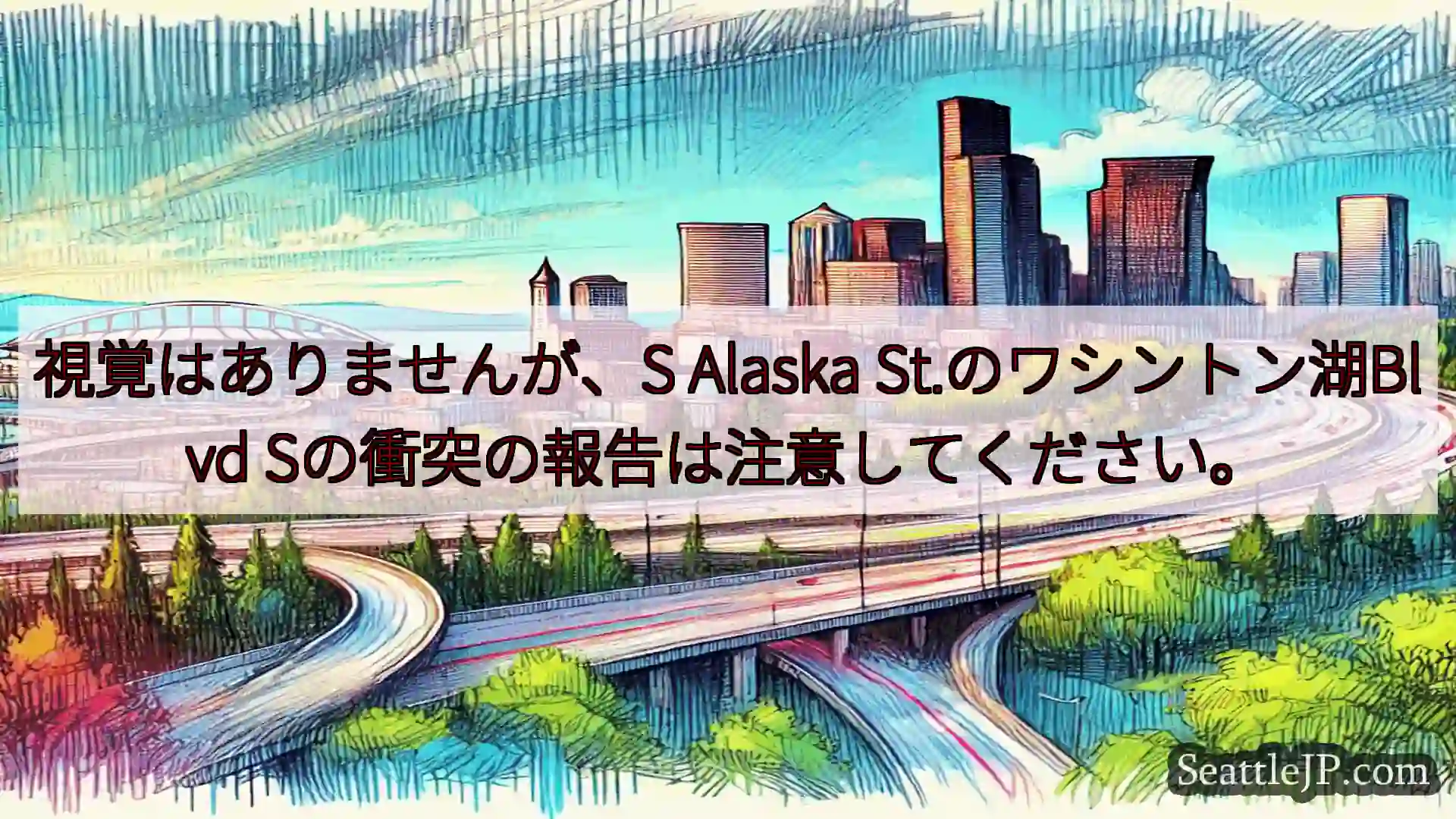 シアトル交通ニュース 視覚はありませんが、S Alaska St.のワシントン湖Blvd