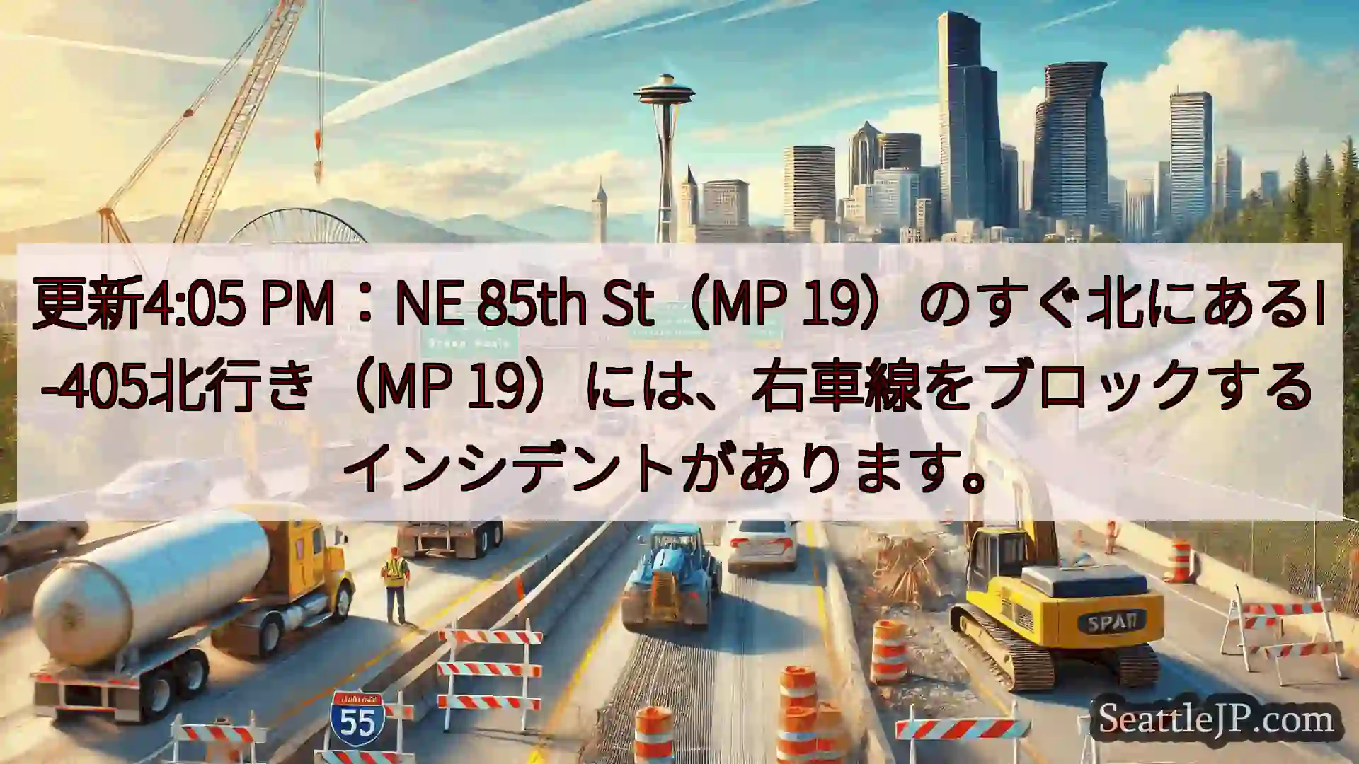 シアトル交通ニュース 更新4:05 PM：NE 85th St（MP
