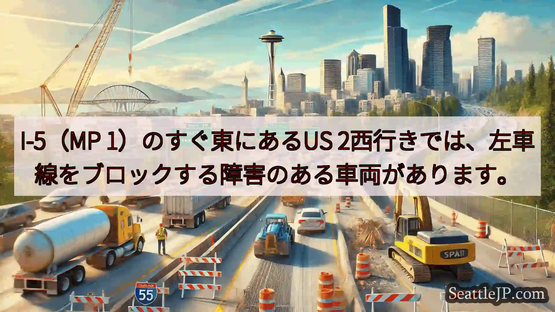 シアトル交通ニュース I-5（MP 1）のすぐ東にあるUS