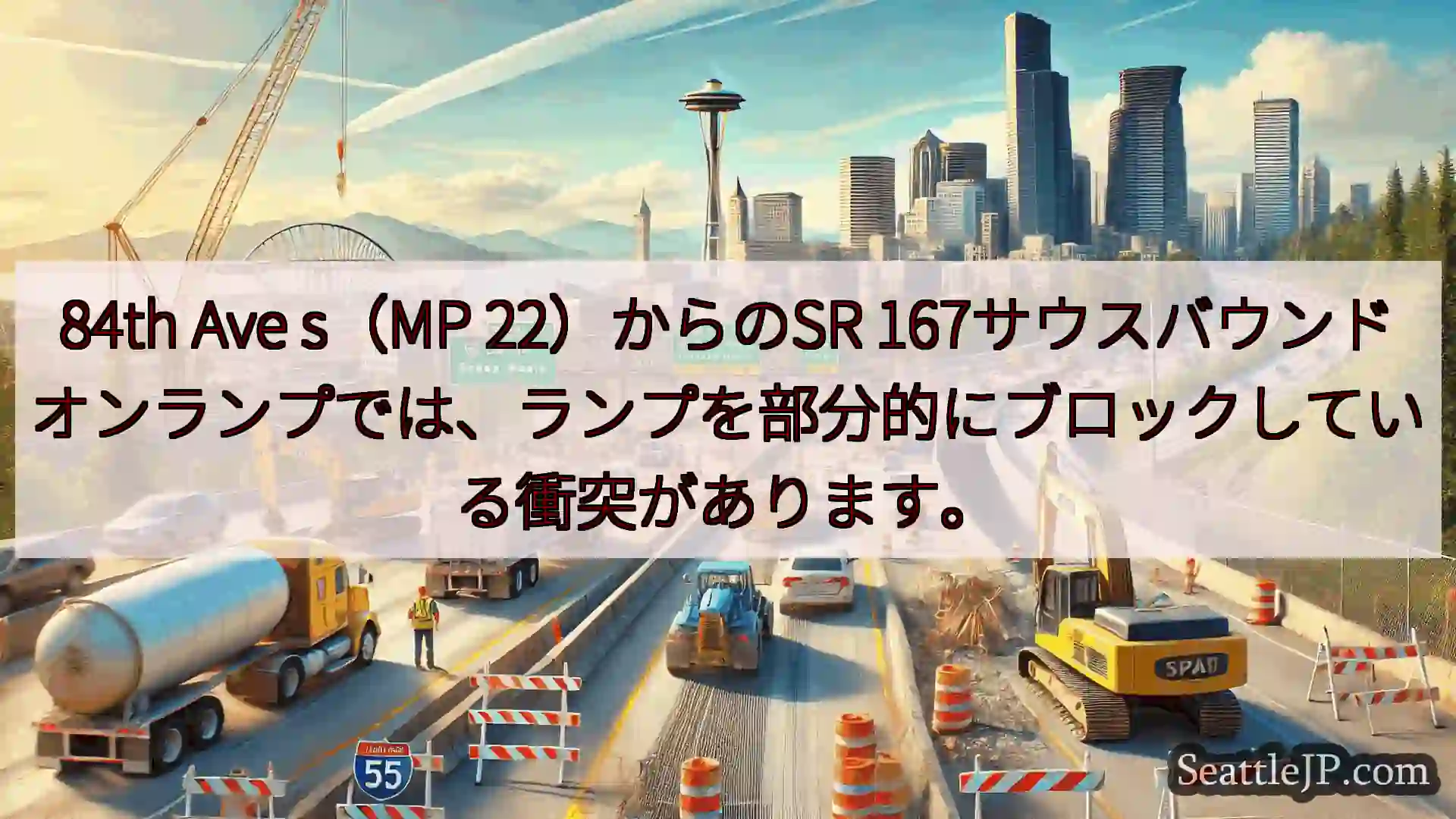 シアトル交通ニュース 84th Ave s（MP 22）からのSR