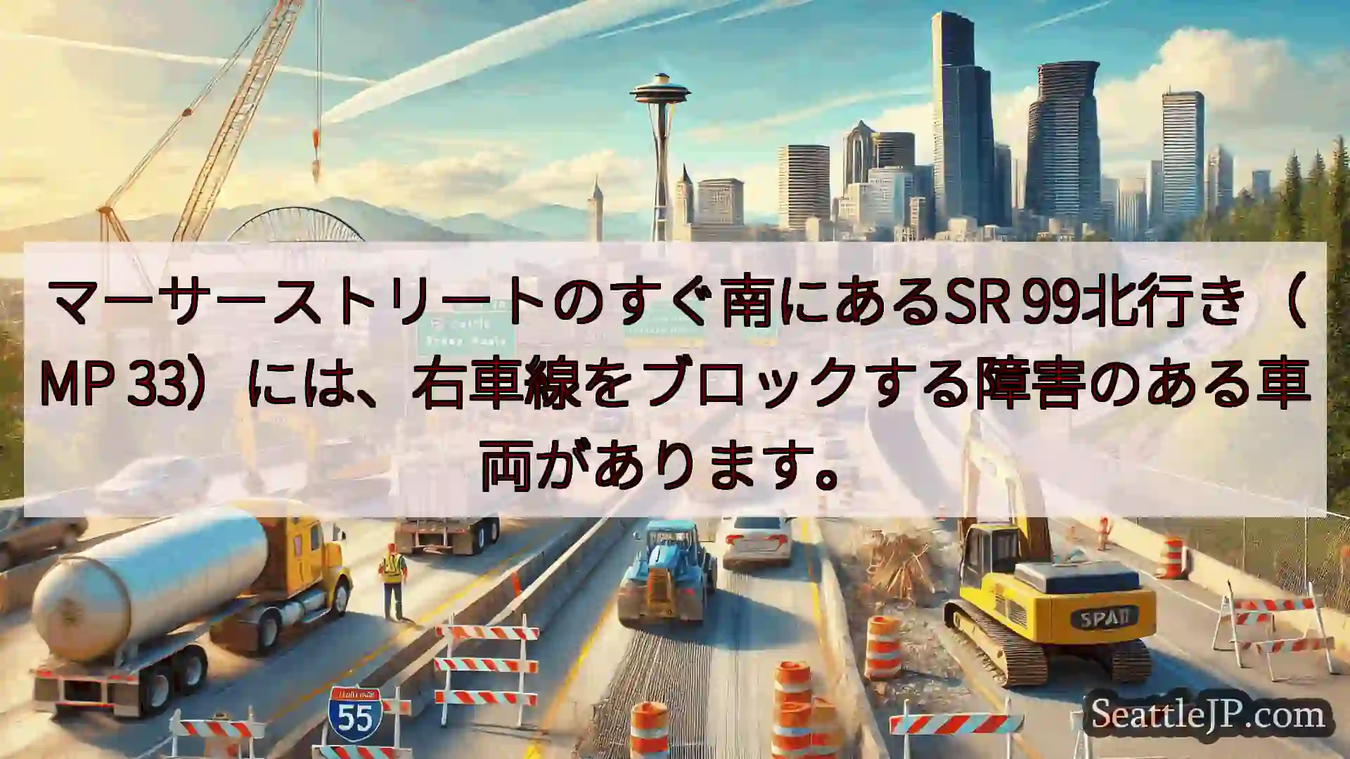シアトル交通ニュース マーサーストリートのすぐ南にあるSR 99北行き（MP