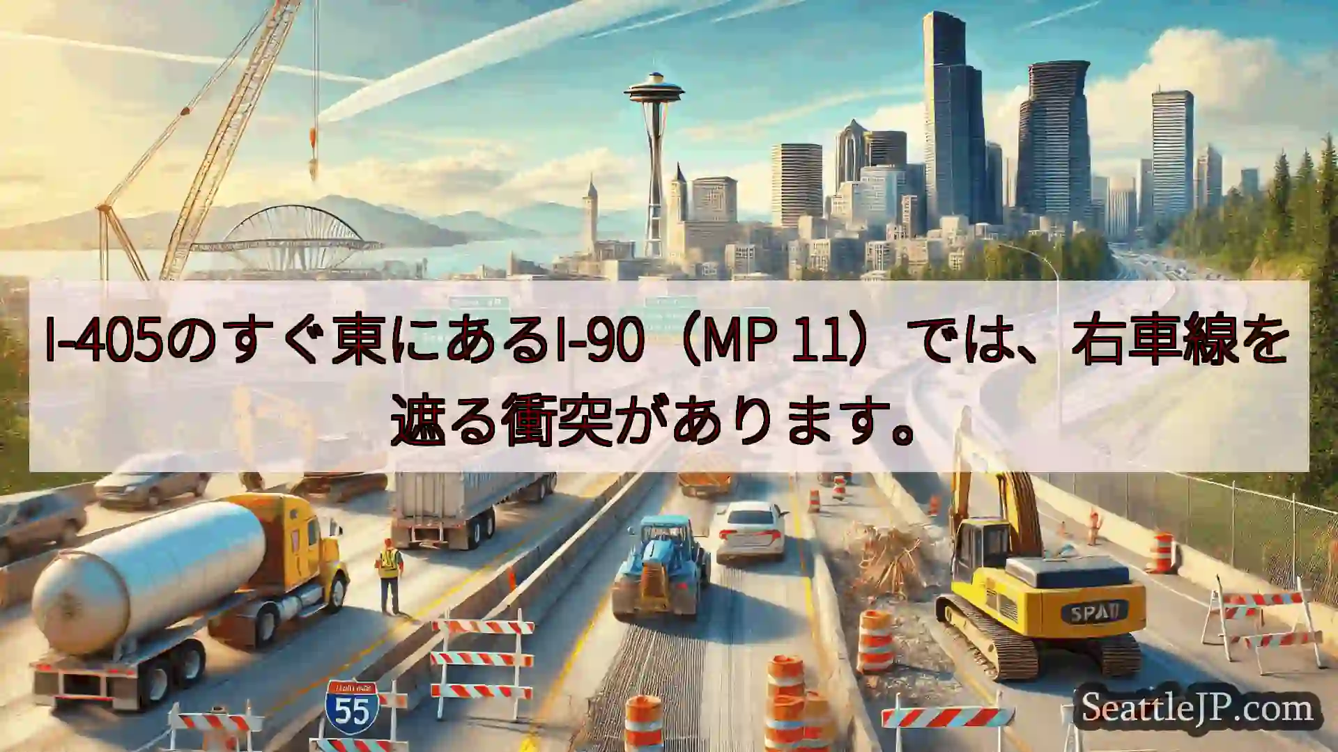 シアトル交通ニュース I-405のすぐ東にあるI-90（MP