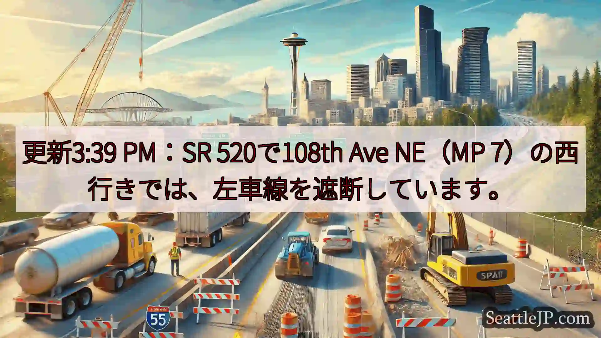 シアトル交通ニュース 更新3:39 PM：SR 520で108th Ave NE（MP