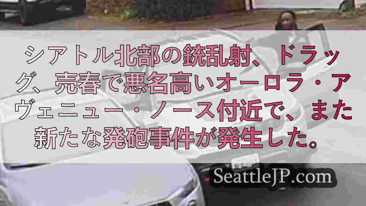 シアトル、オーロラ通り付近でマセラティに発砲する男を監視カメラが捉える