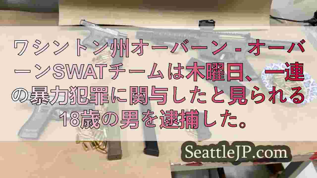 オーバーンで18歳がSWATに逮捕され、大容量の銃を押収される