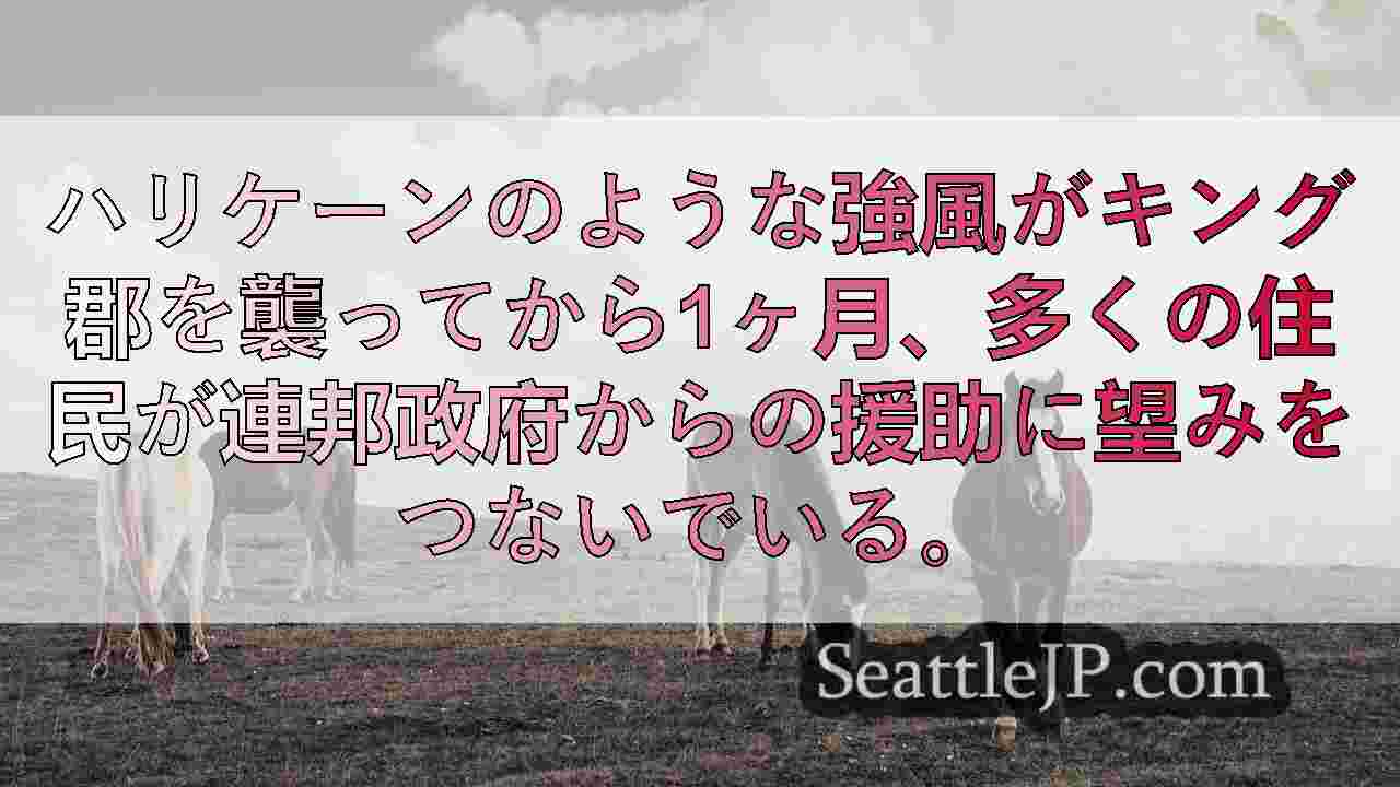 爆弾低気圧の余波： キング郡の住宅所有者はまだ連邦政府からの援助を待っている
