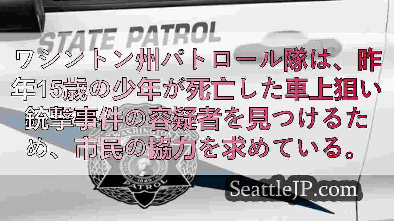 WSP、15歳が死亡した2023年の車上狙い銃撃事件の目撃者を募集中