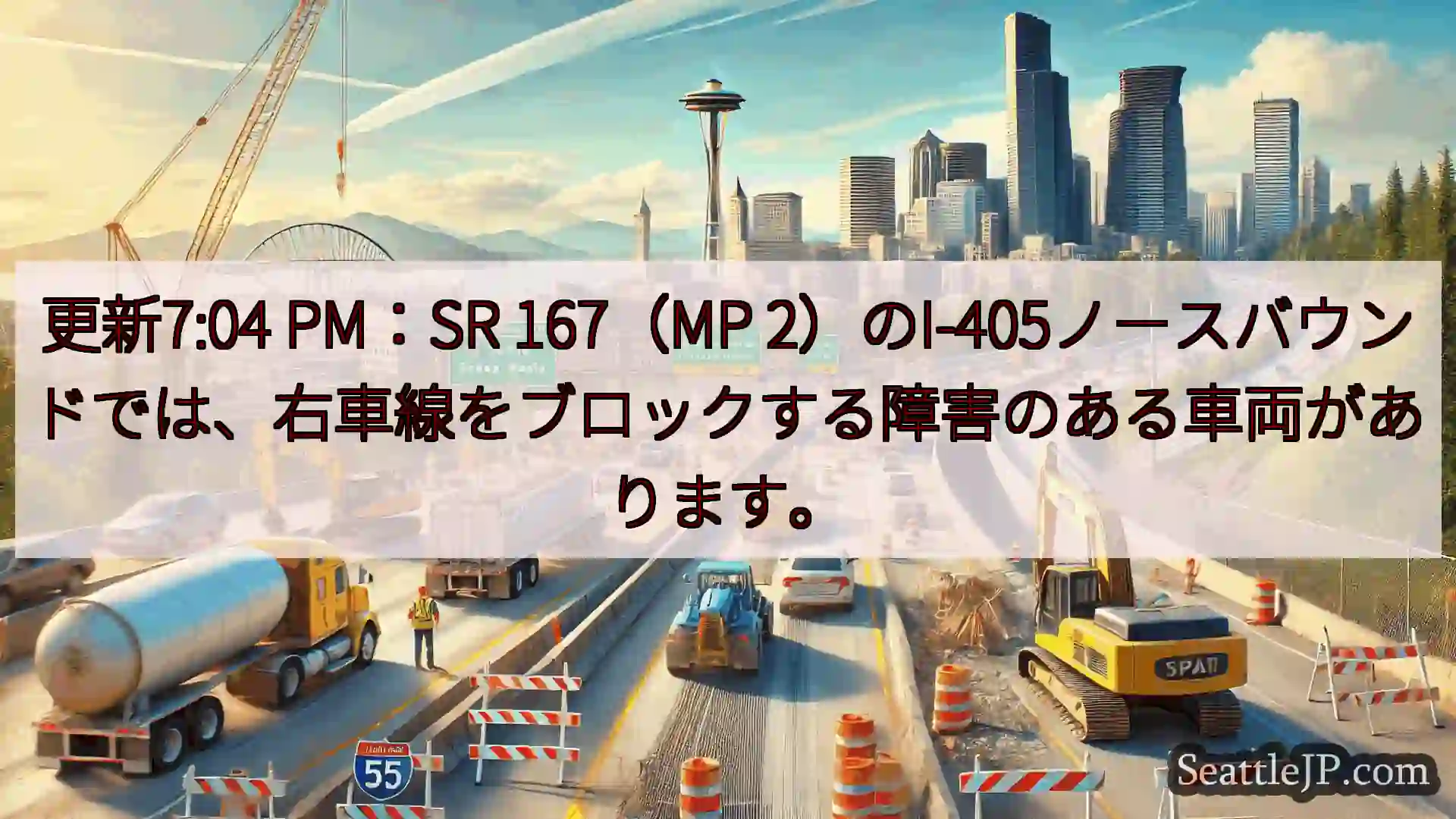 シアトル交通ニュース 更新7:04 PM：SR 167（MP