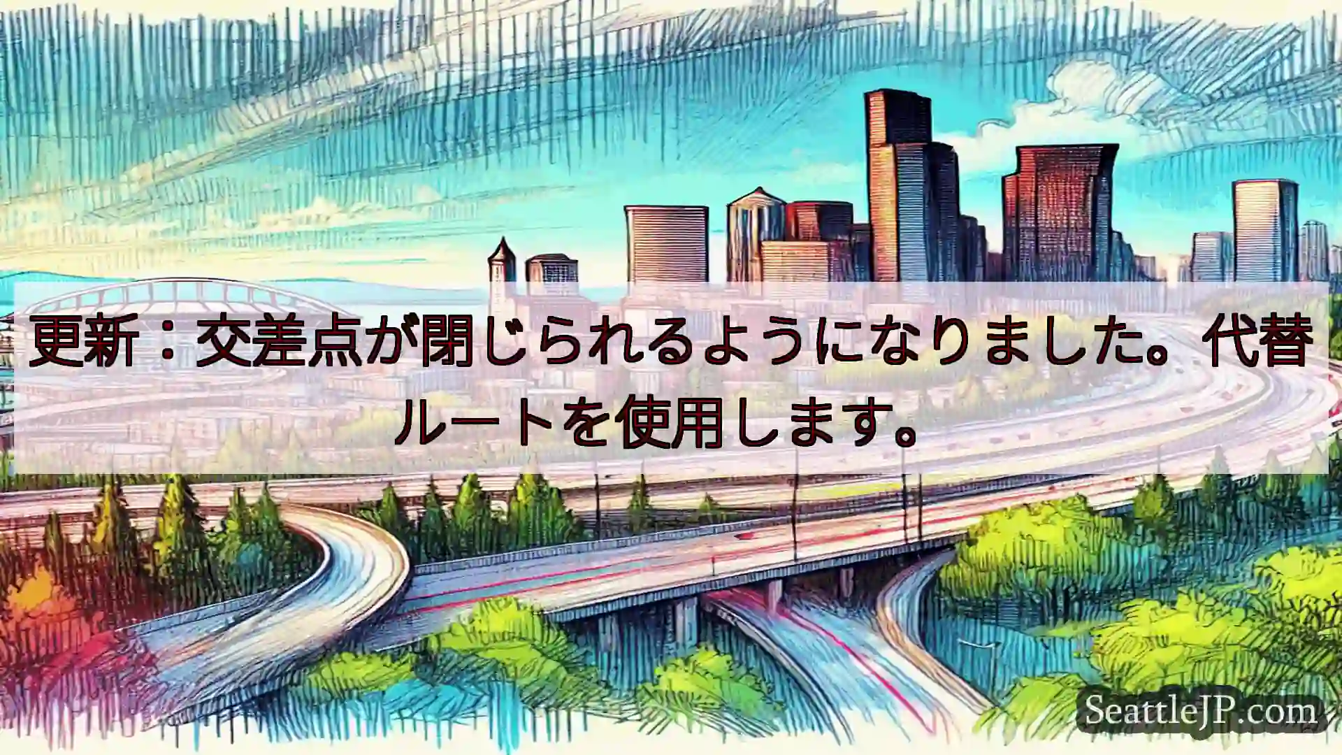 シアトル交通ニュース 更新：交差点が閉じられるようになりました。代替ルートを使用します。