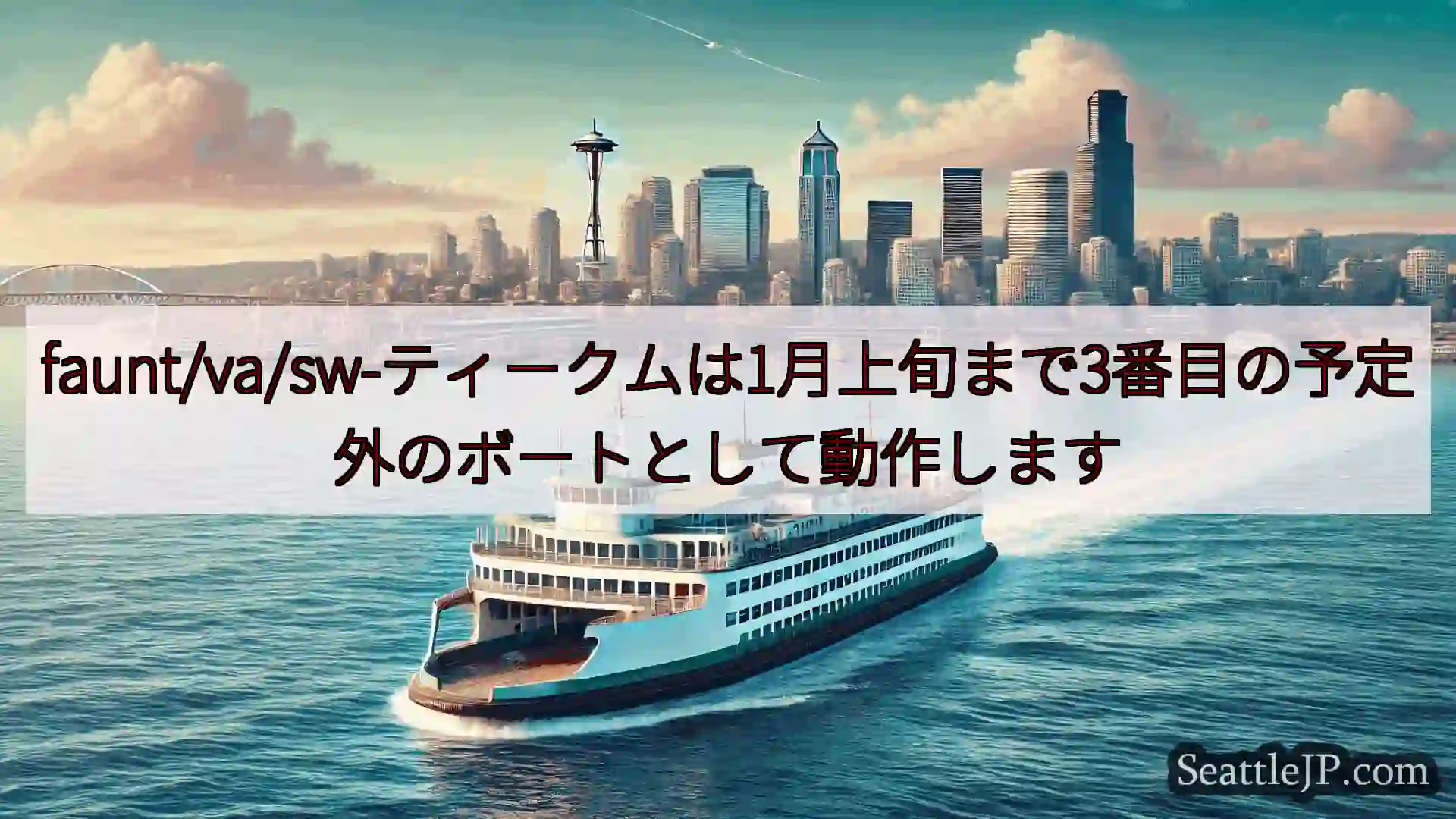 シアトルフェリーニュース faunt/va/sw-ティークムは1月上旬まで3番目の予定外のボート