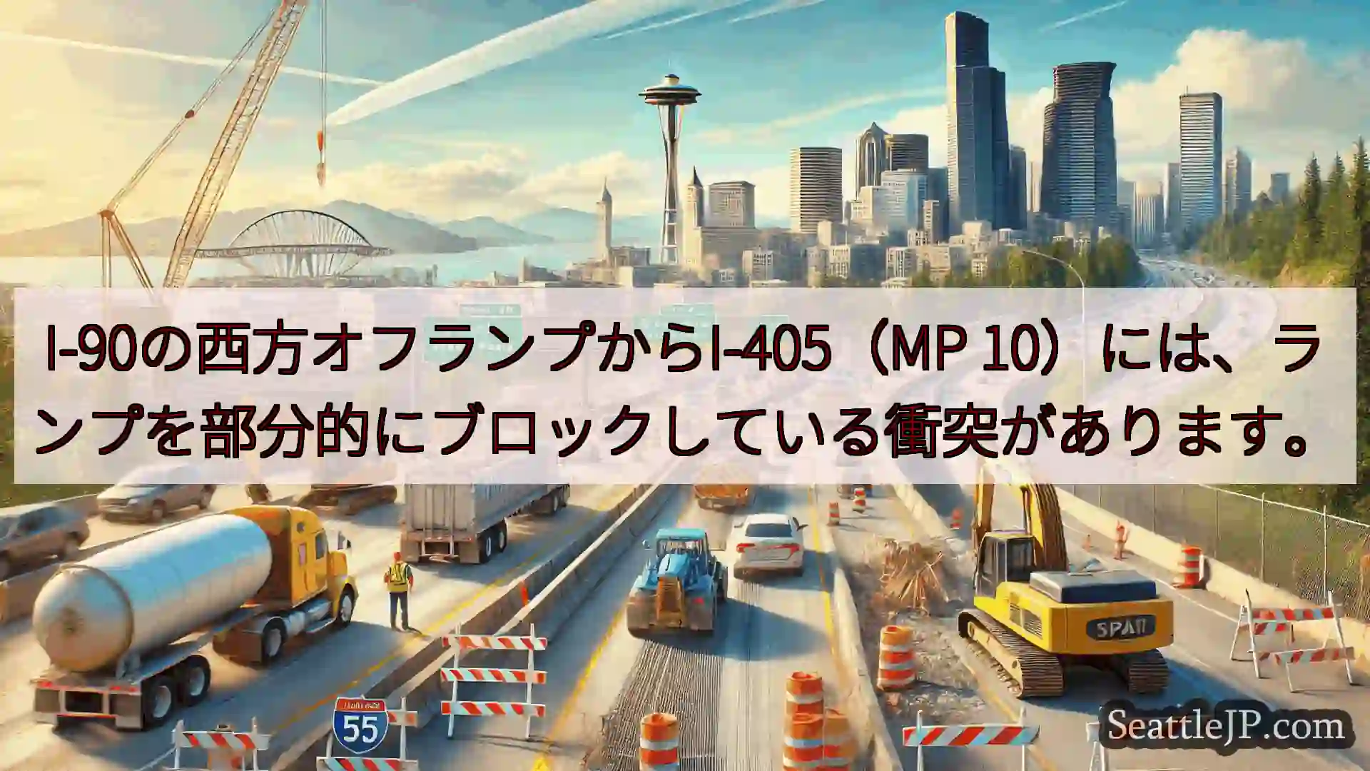 シアトル交通ニュース I-90の西方オフランプからI-405（MP