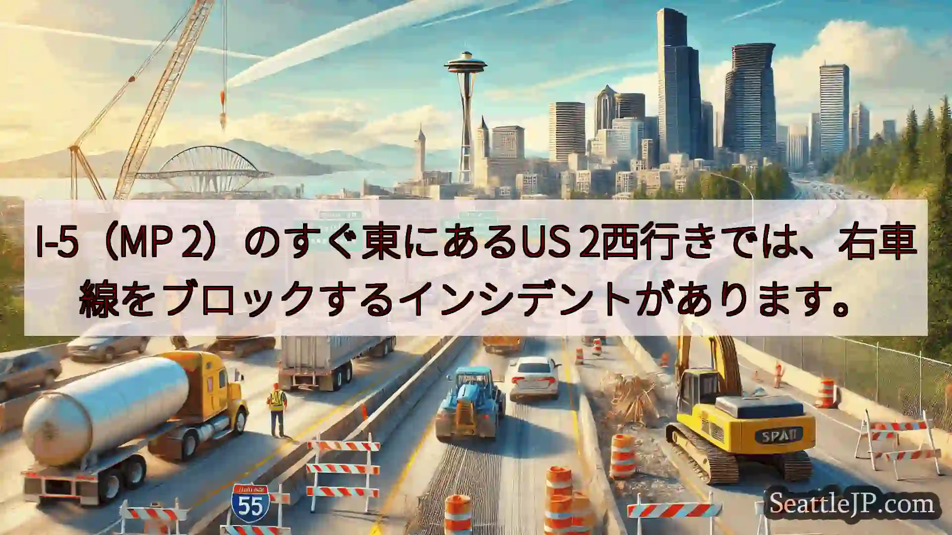 シアトル交通ニュース I-5（MP 2）のすぐ東にあるUS