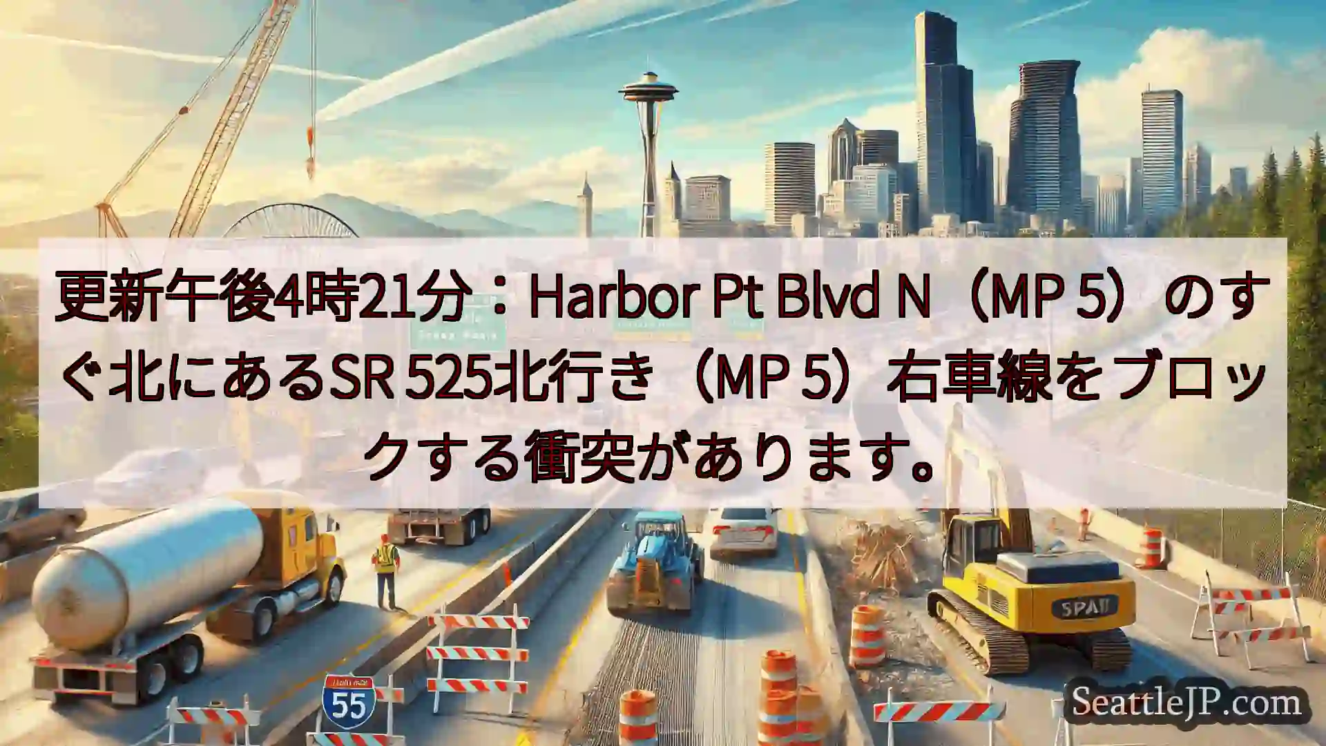 シアトル交通ニュース 更新午後4時21分：Harbor Pt Blvd N（MP