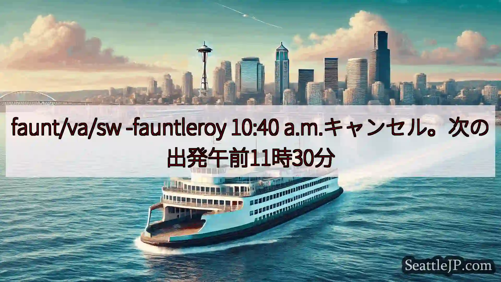 シアトルフェリーニュース faunt/va/sw -fauntleroy 10:40
