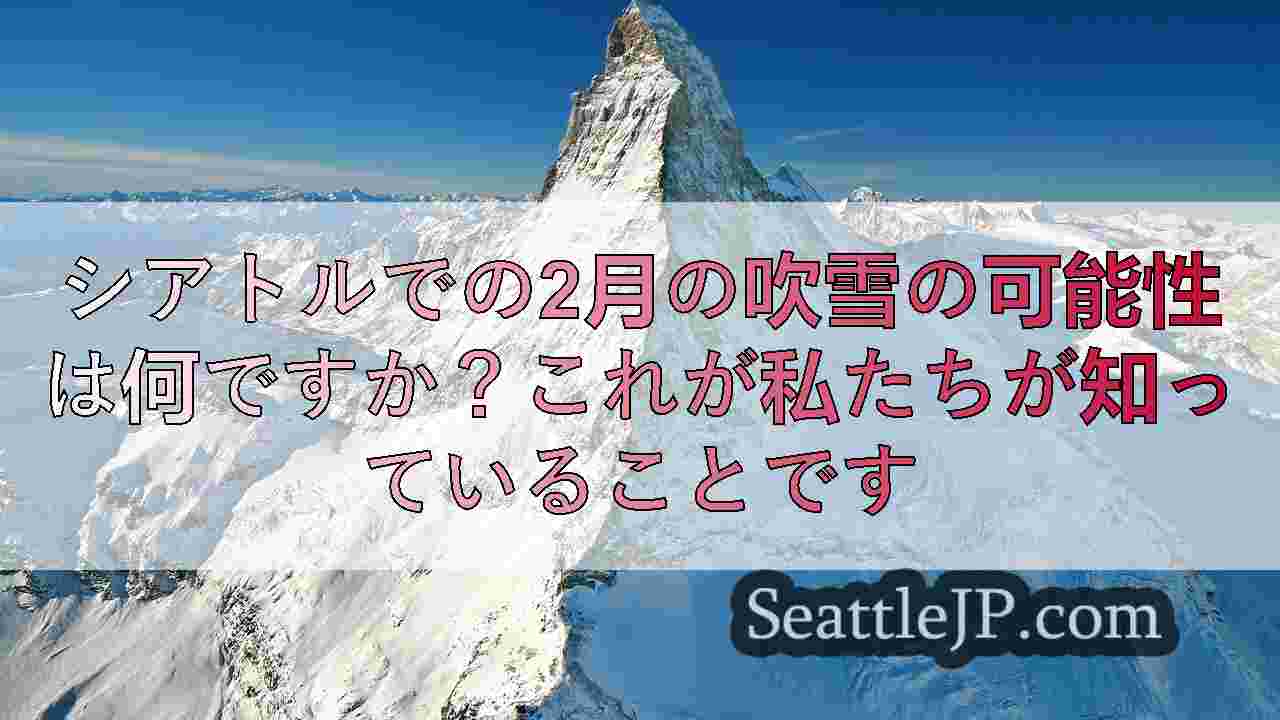 シアトルでの2月の吹雪の可能性は何ですか？これが私たちが知っていることです