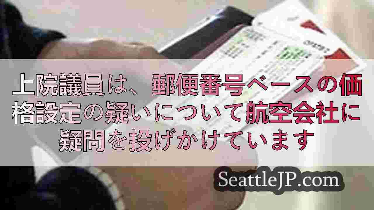 上院議員は、郵便番号ベースの価格設定の疑いについて航空会社に疑問を投げかけていま