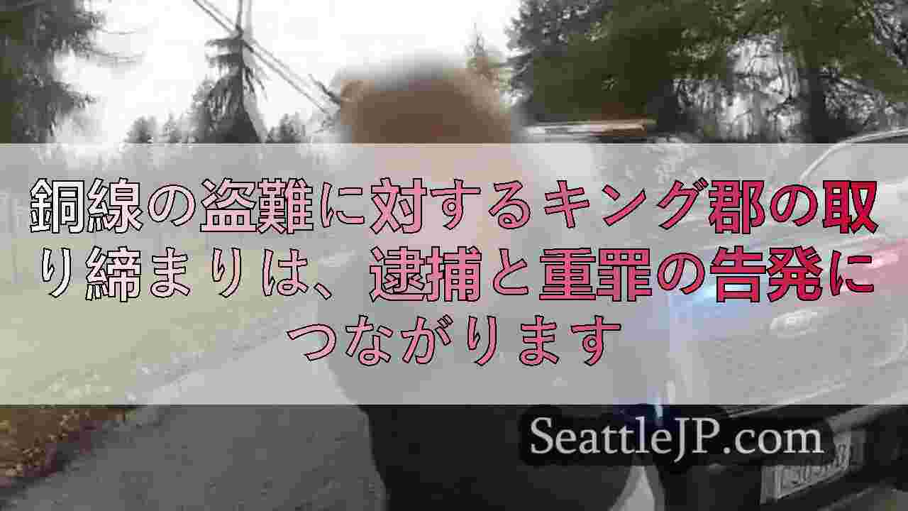 銅線の盗難に対するキング郡の取り締まりは、逮捕と重罪の告発につながります