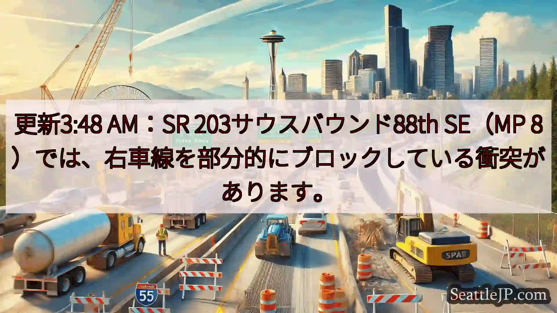 シアトル交通ニュース 更新3:48 AM：SR 203サウスバウンド88th SE（MP