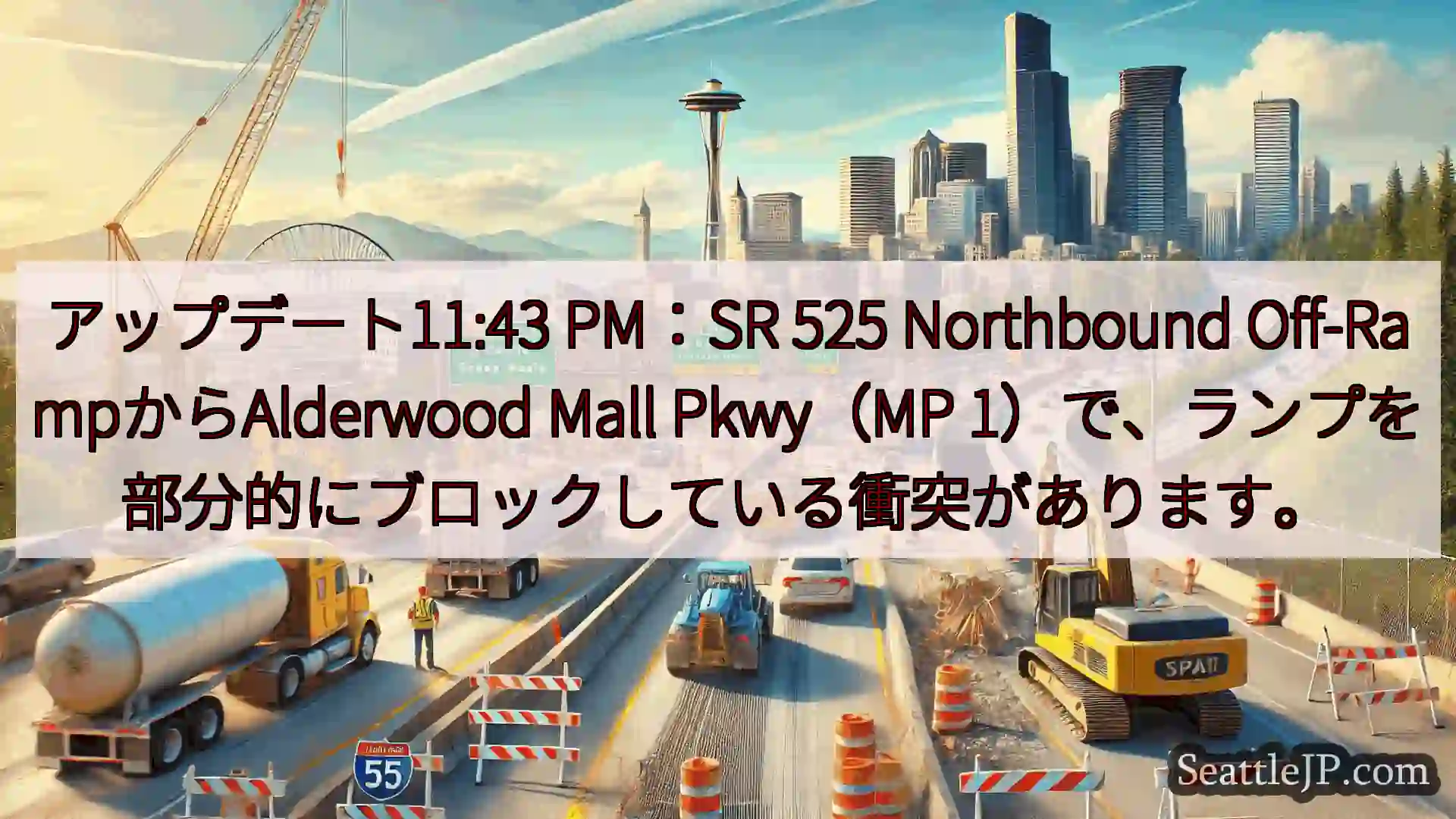 シアトル交通ニュース アップデート11:43 PM：SR 525 Northbound