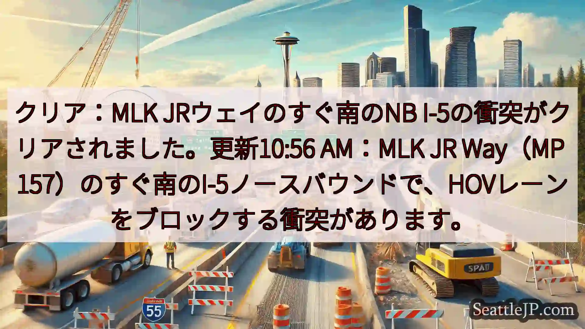 シアトル交通ニュース クリア：MLK JRウェイのすぐ南のNB