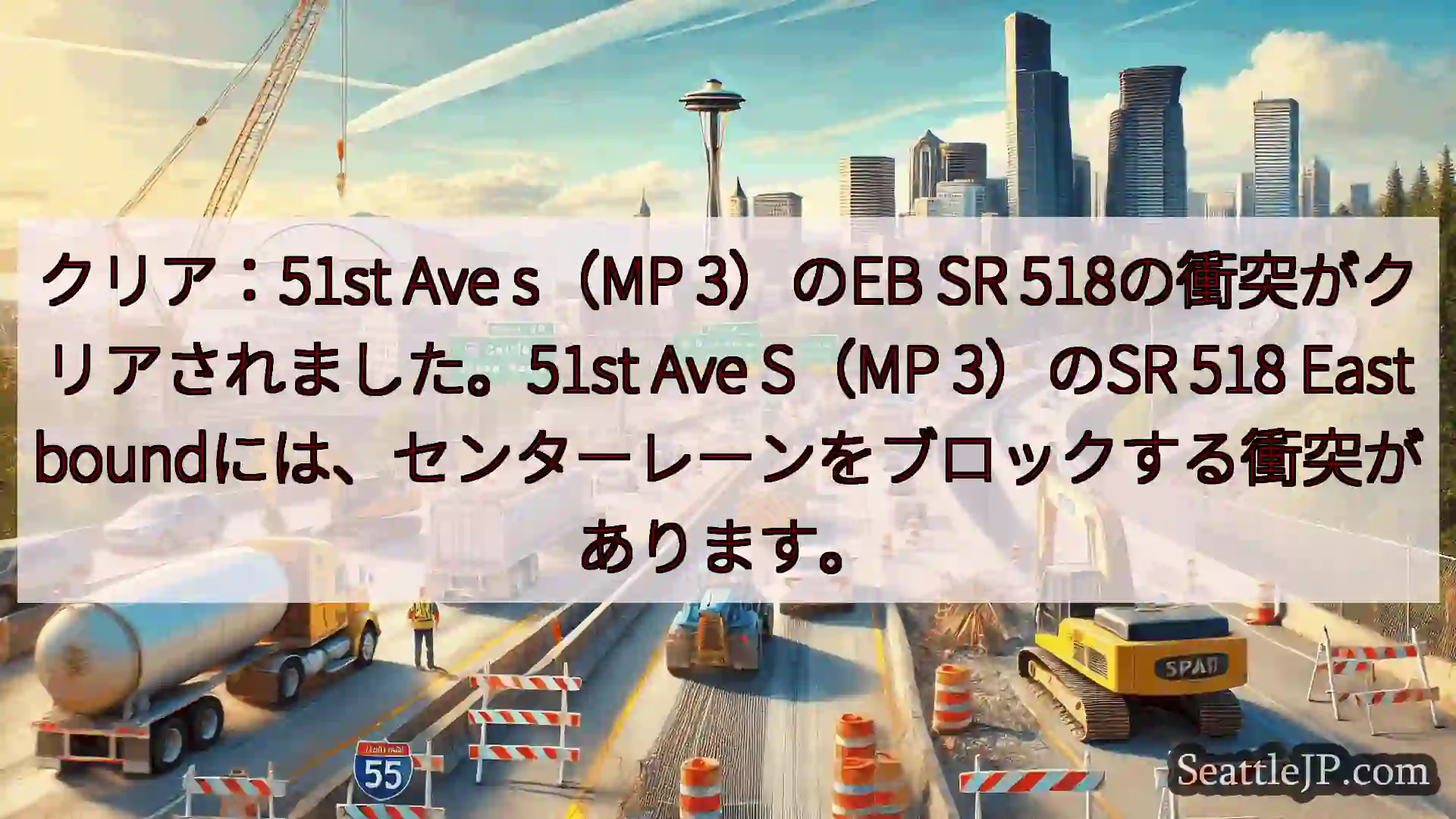 シアトル交通ニュース クリア：51st Ave s（MP 3）のEB SR