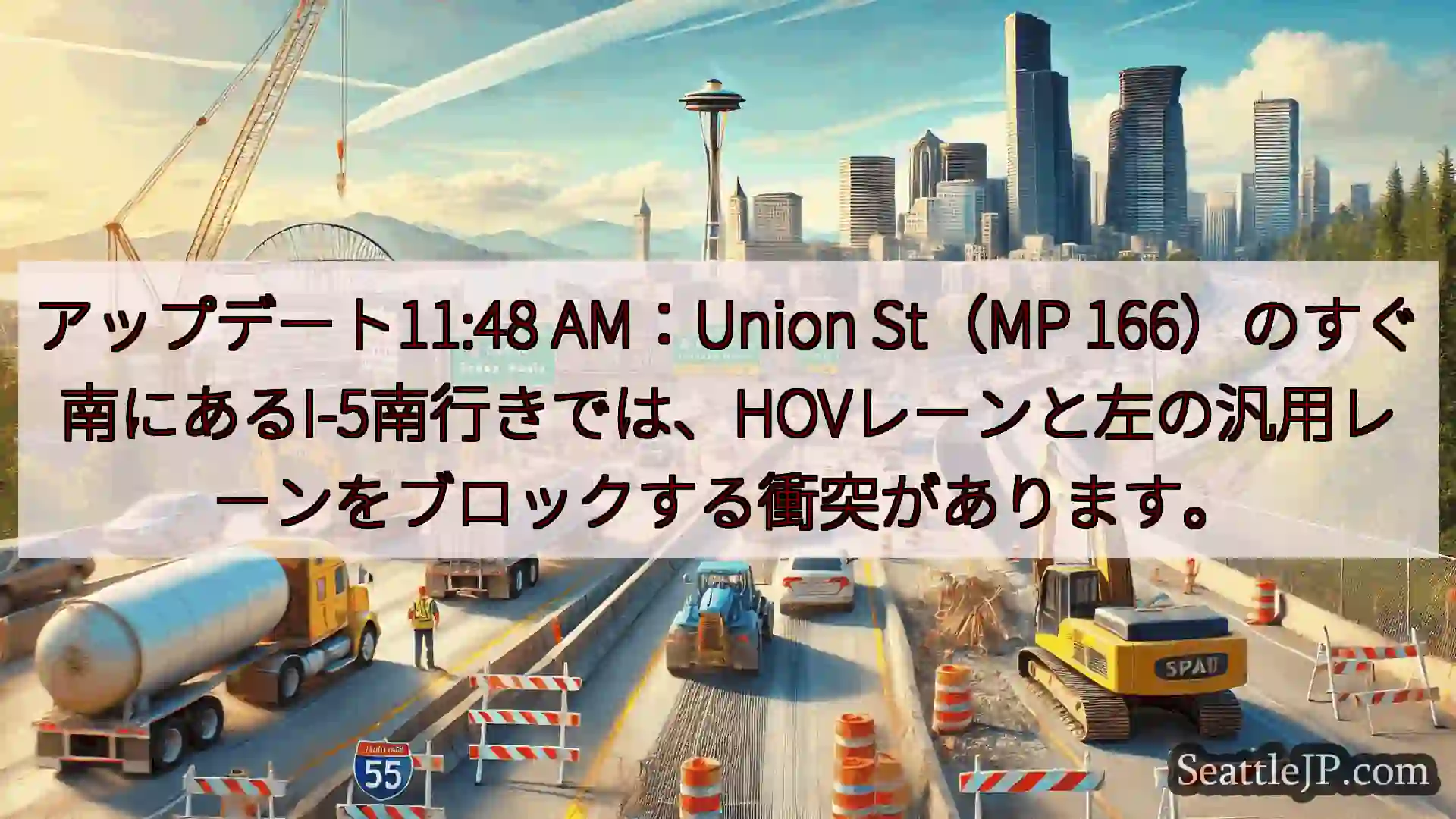 シアトル交通ニュース アップデート11:48 AM：Union St（MP