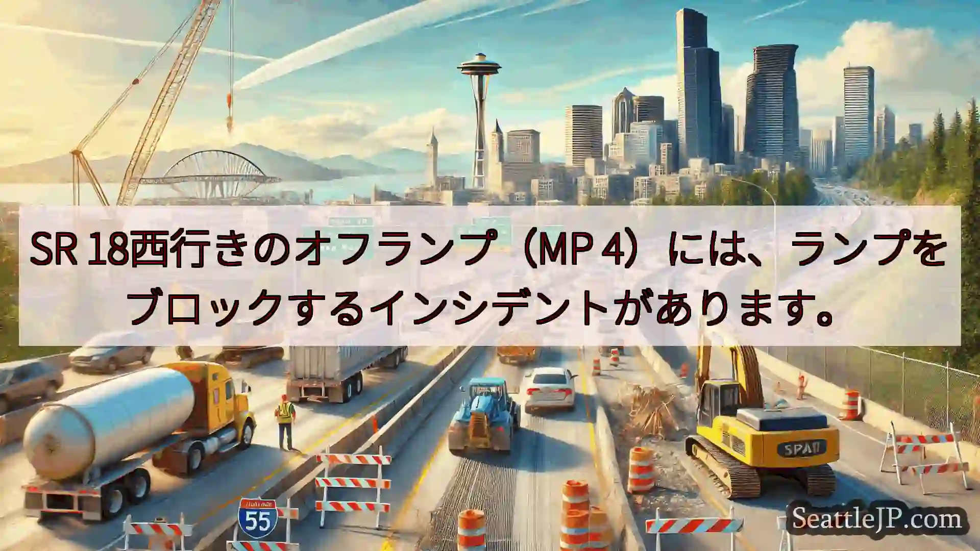 シアトル交通ニュース SR 18西行きのオフランプ（MP
