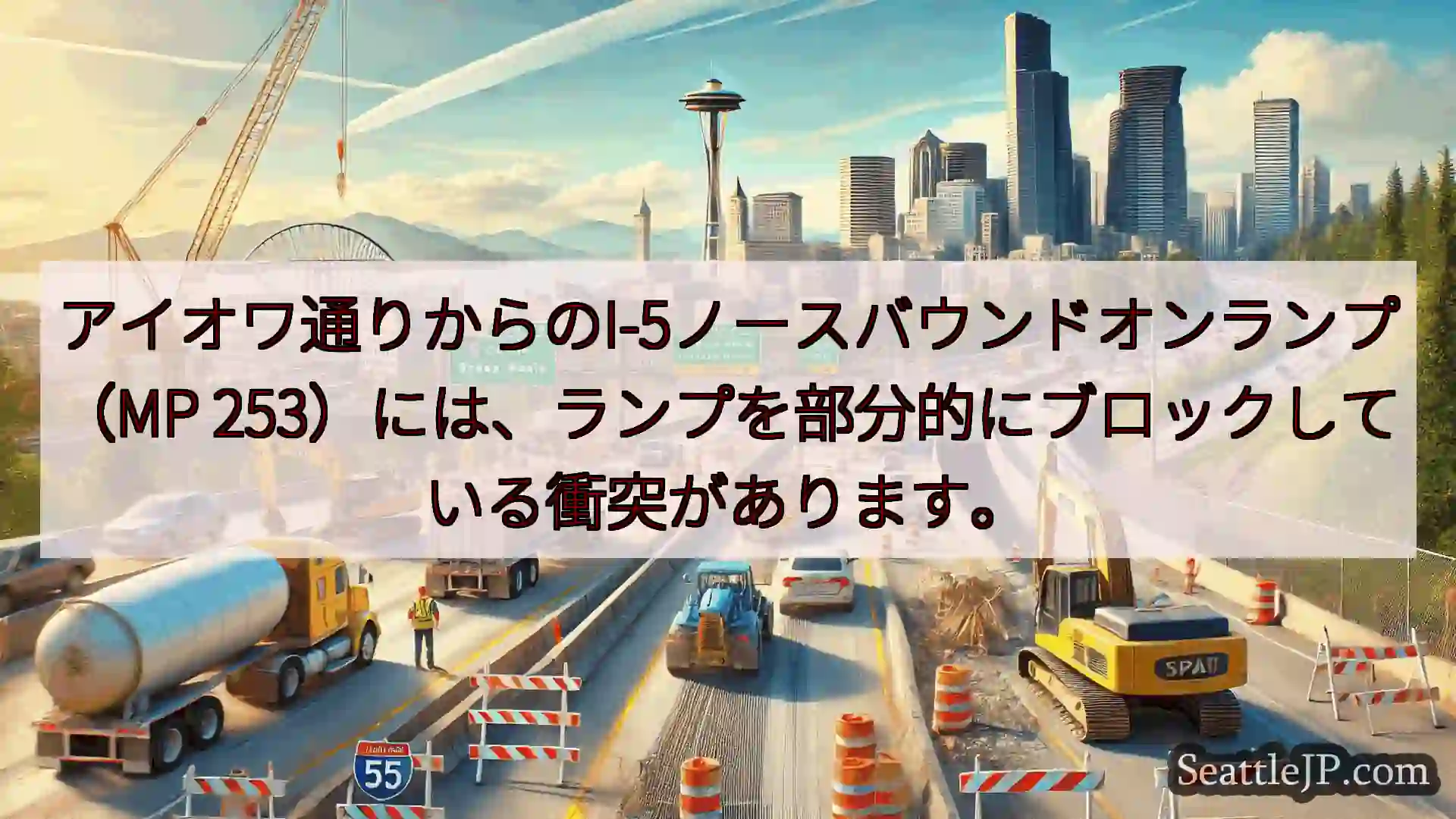 シアトル交通ニュース アイオワ通りからのI-5ノースバウンドオンランプ（MP
