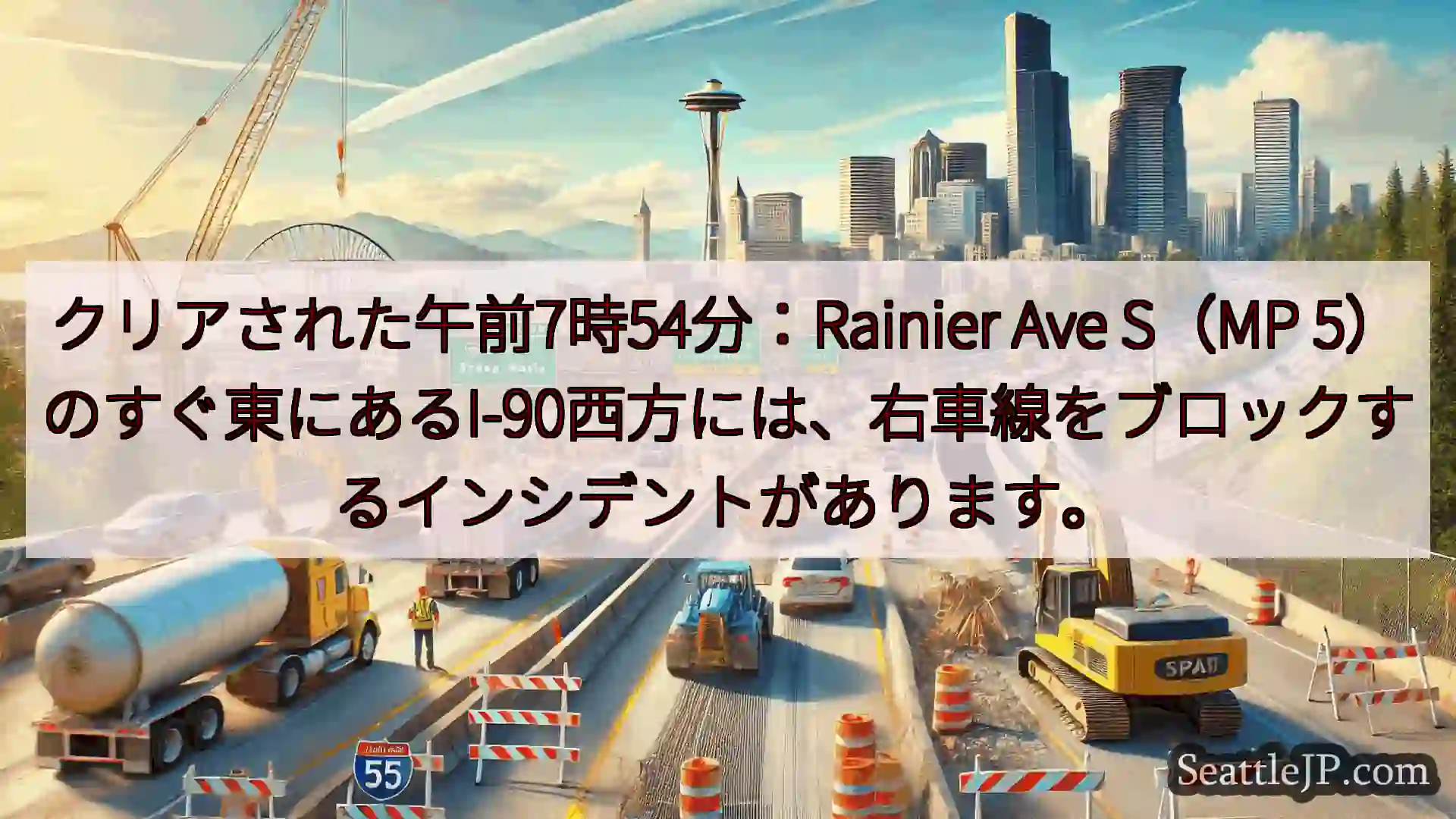シアトル交通ニュース クリアされた午前7時54分：Rainier Ave S（MP