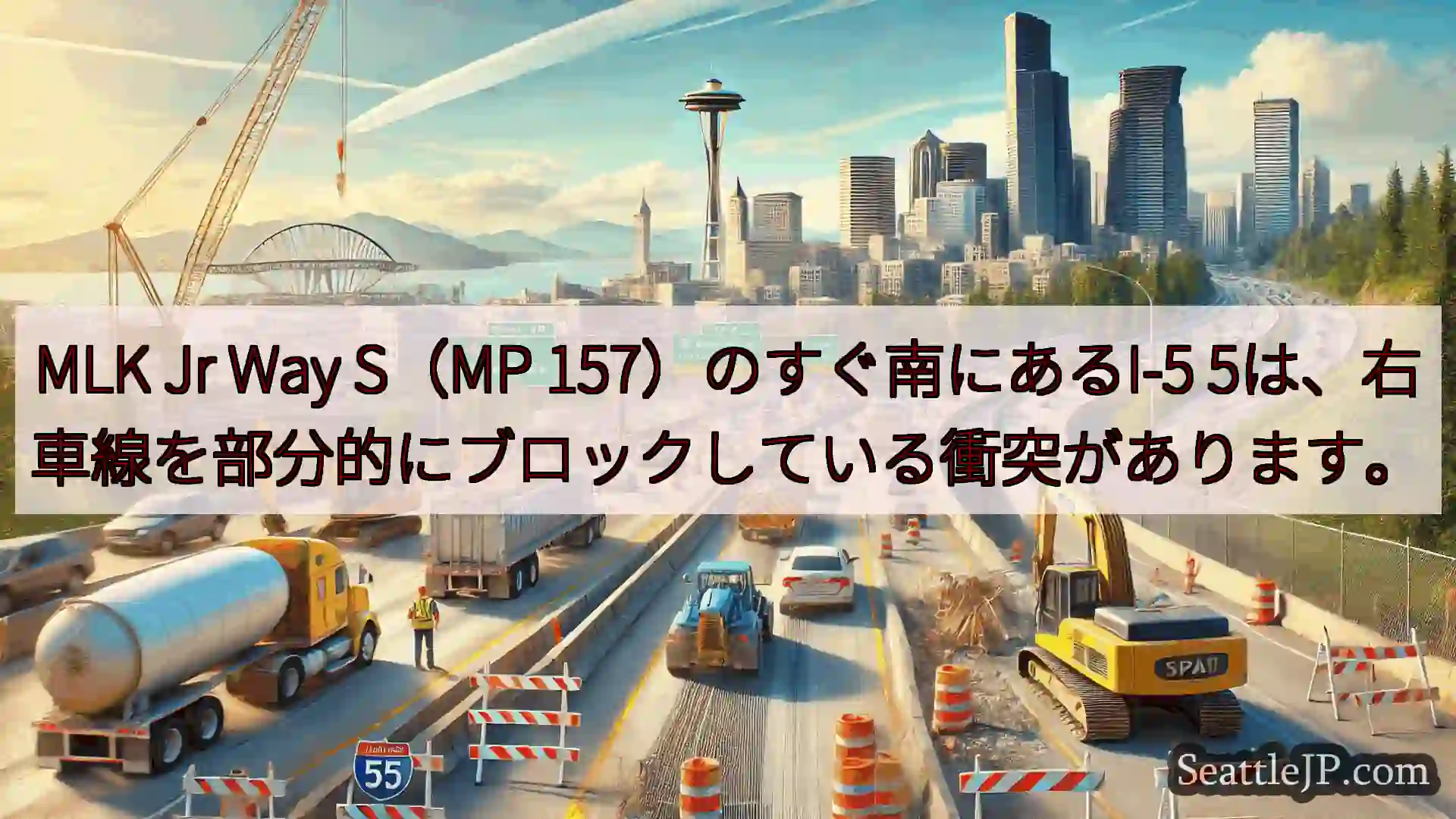 シアトル交通ニュース MLK Jr Way S（MP 157）のすぐ南にあるI-5