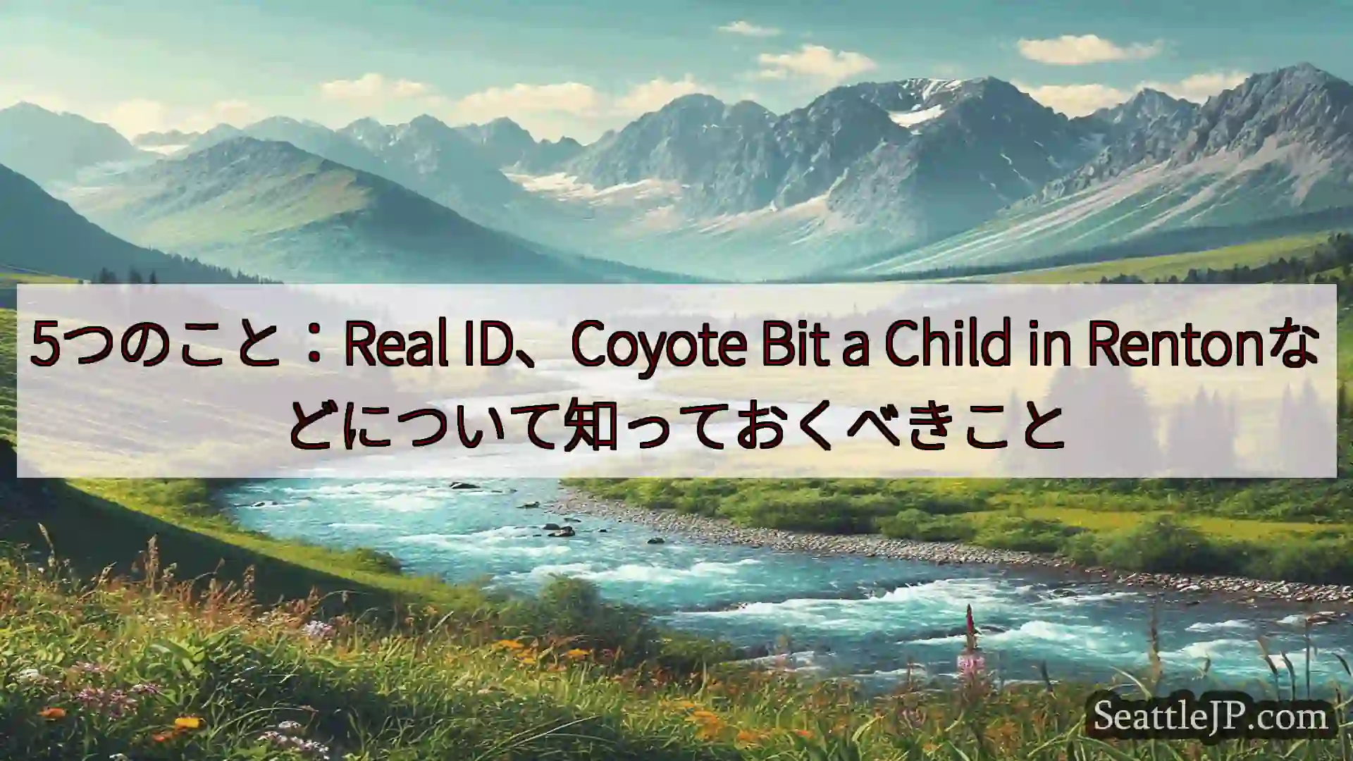 シアトルニュース 5つのこと：Real ID、Coyote Bit a Child