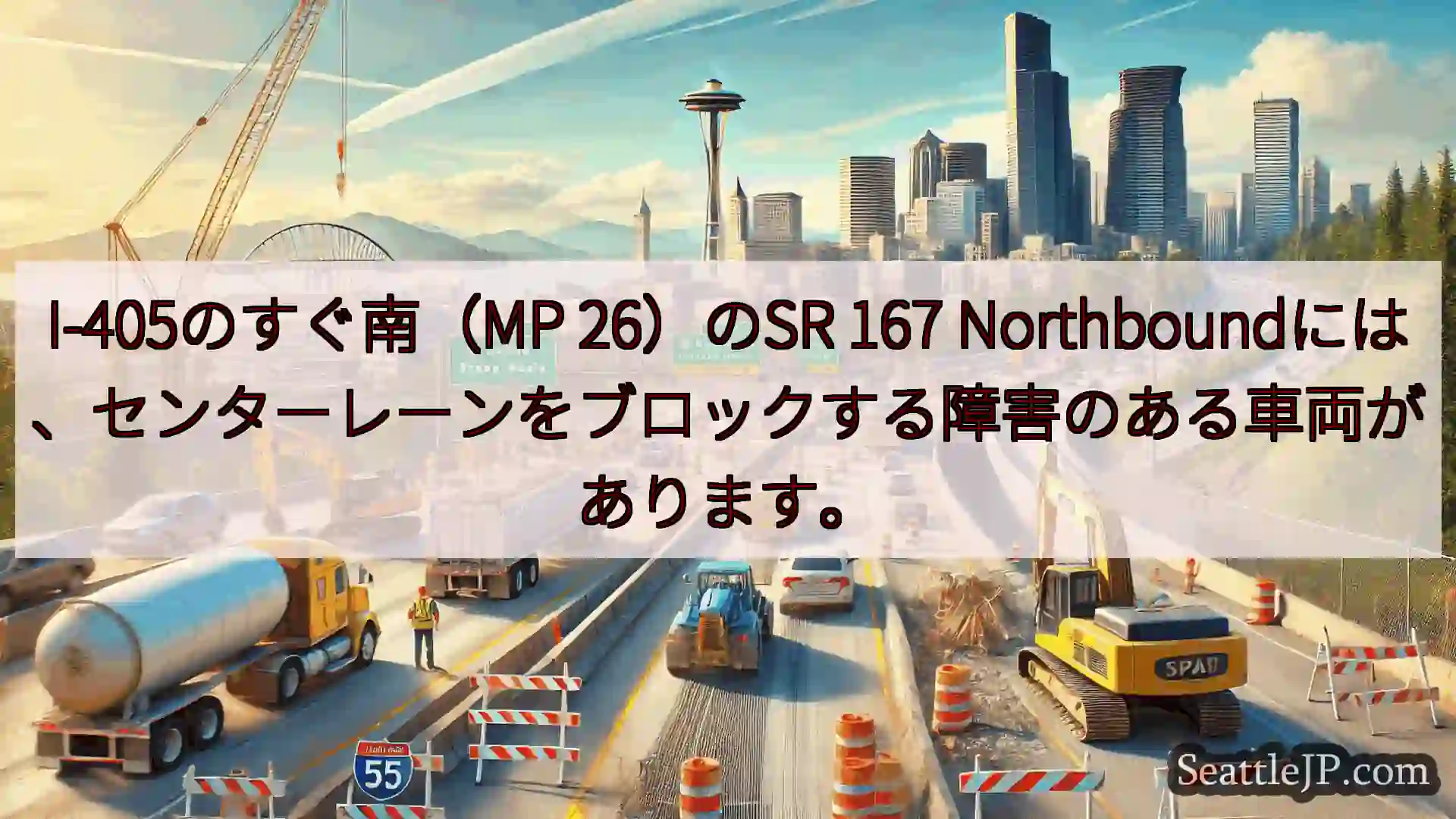 シアトル交通ニュース I-405のすぐ南（MP 26）のSR 167