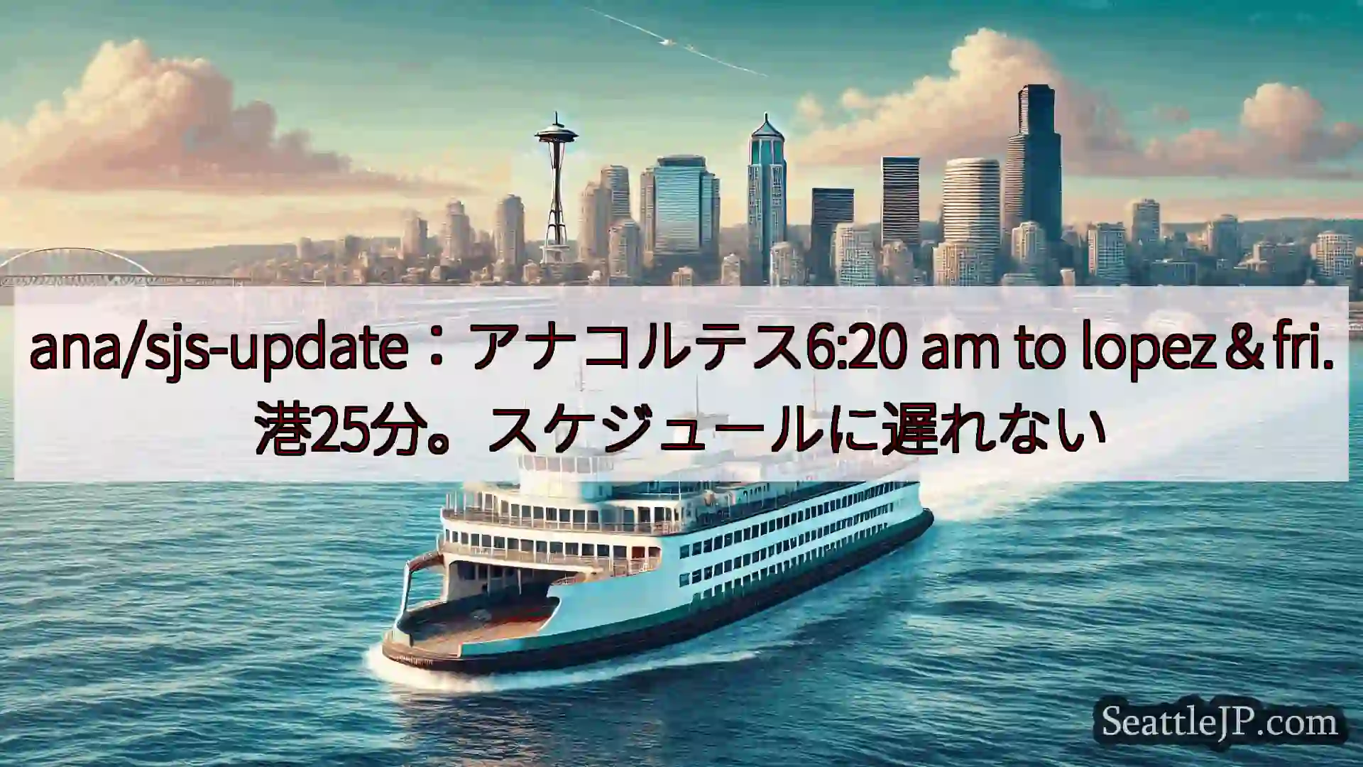 シアトルフェリーニュース ana/sjs-update：アナコルテス6:20 am to