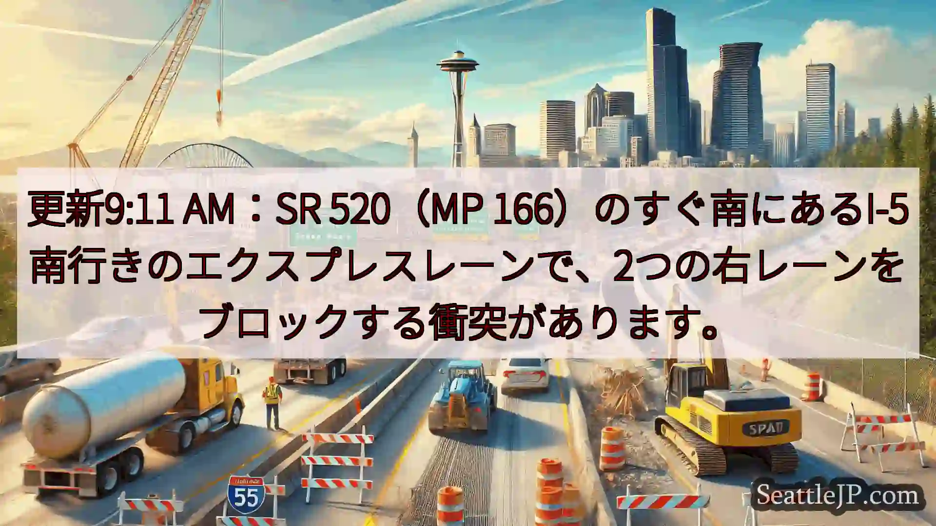 シアトル交通ニュース 更新9:11 AM：SR 520（MP