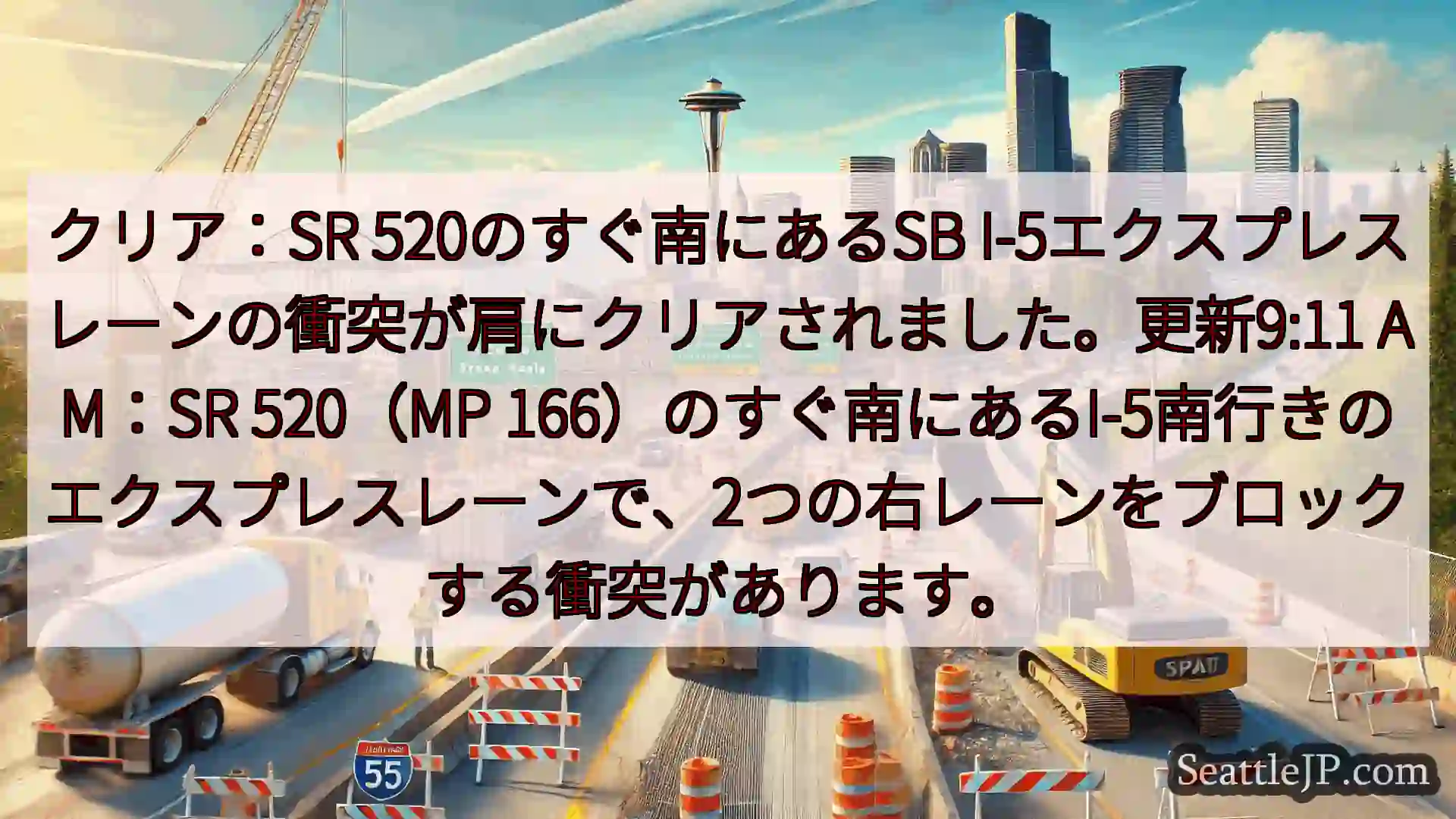 シアトル交通ニュース クリア：SR 520のすぐ南にあるSB
