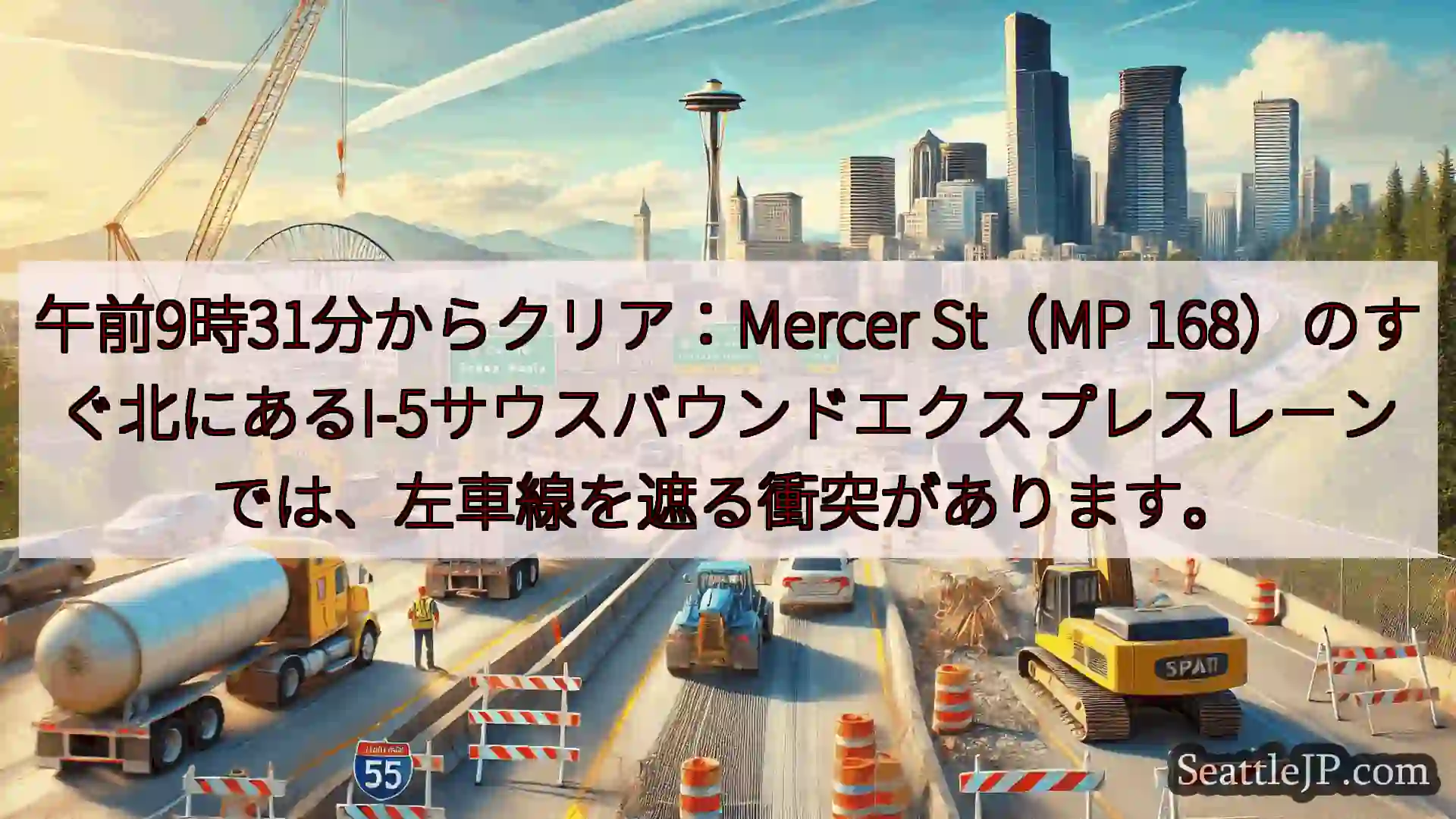 シアトル交通ニュース 午前9時31分からクリア：Mercer St（MP