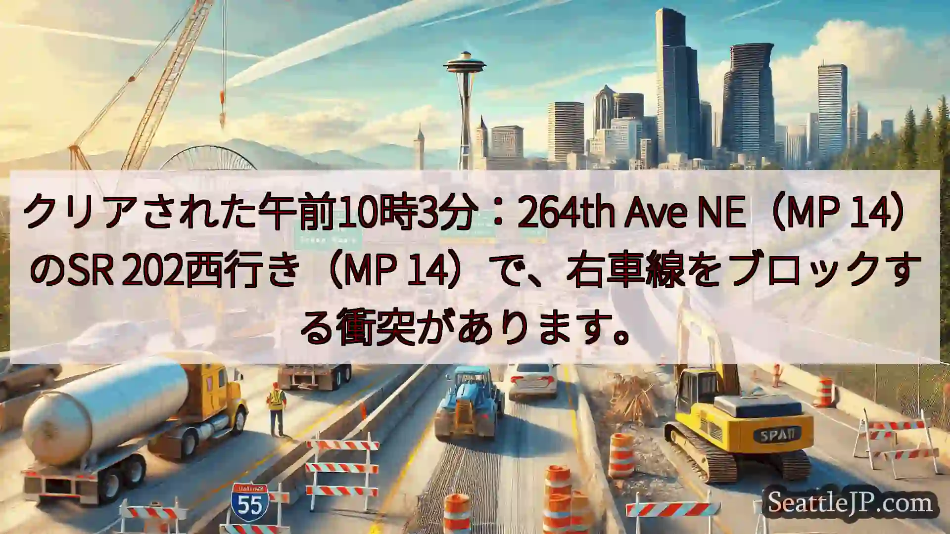 シアトル交通ニュース クリアされた午前10時3分：264th Ave NE（MP