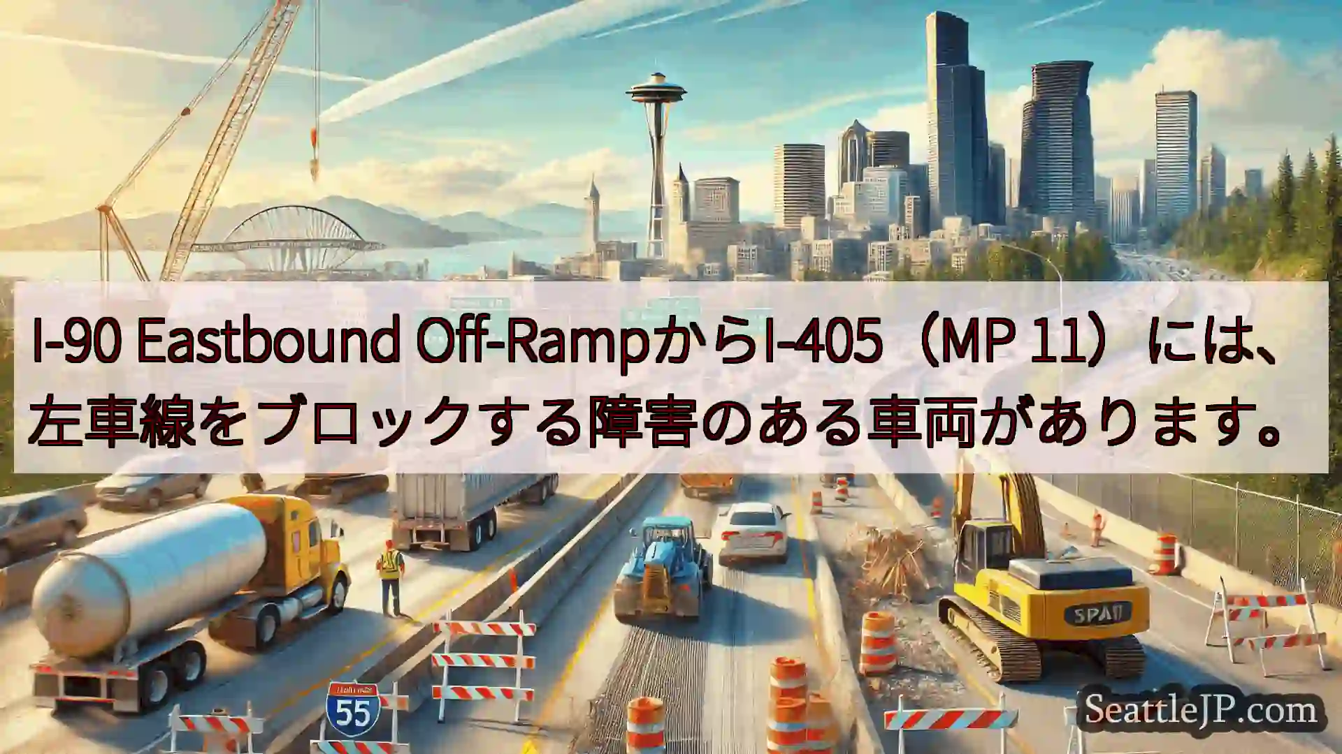 シアトル交通ニュース I-90 Eastbound Off-RampからI-405（MP