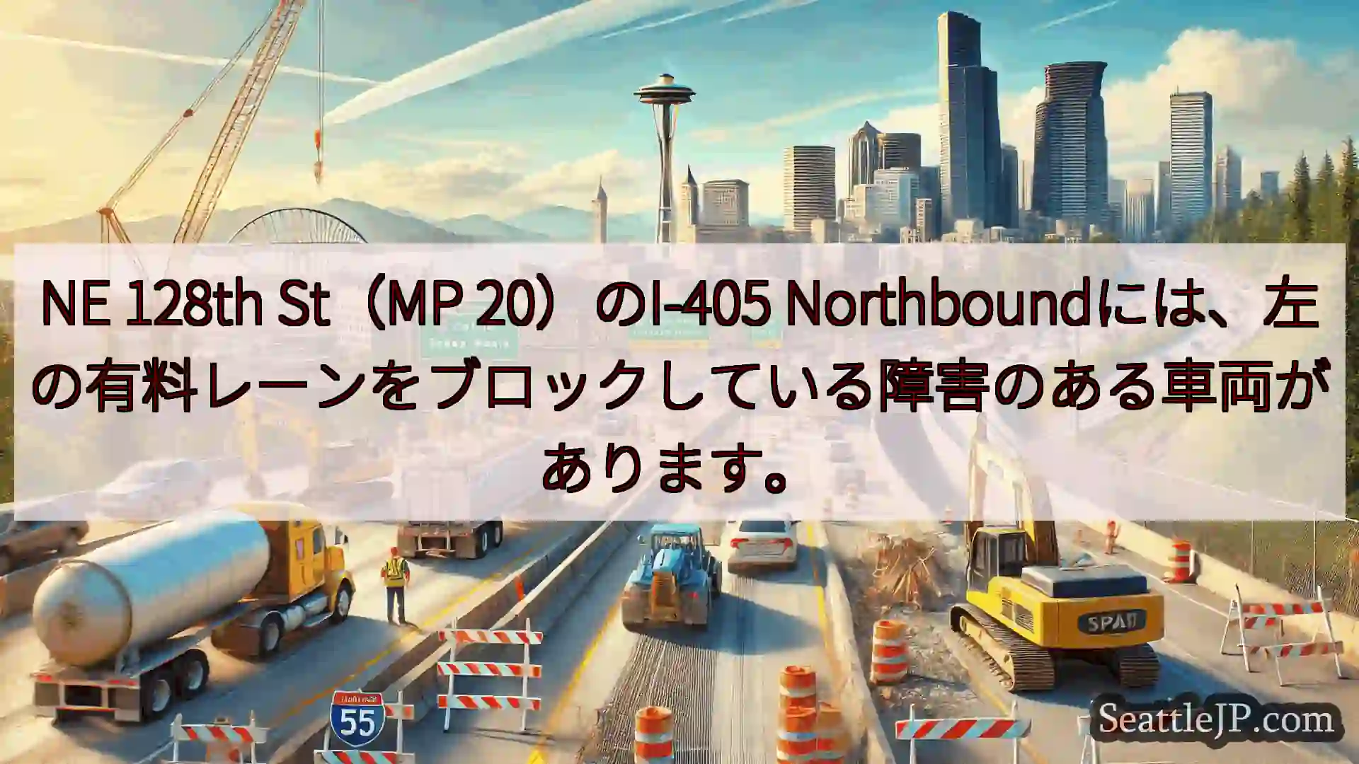シアトル交通ニュース NE 128th St（MP 20）のI-405