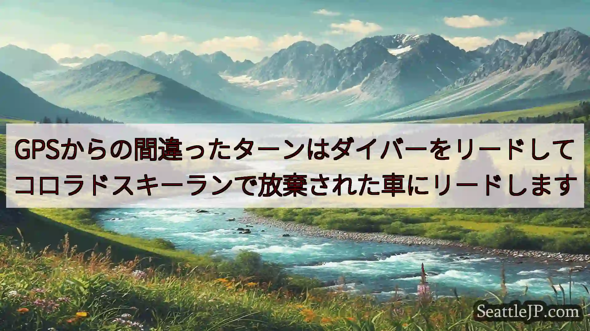 シアトルニュース GPSからの間違ったターンはダイバーをリードしてコロラドスキーランで放
