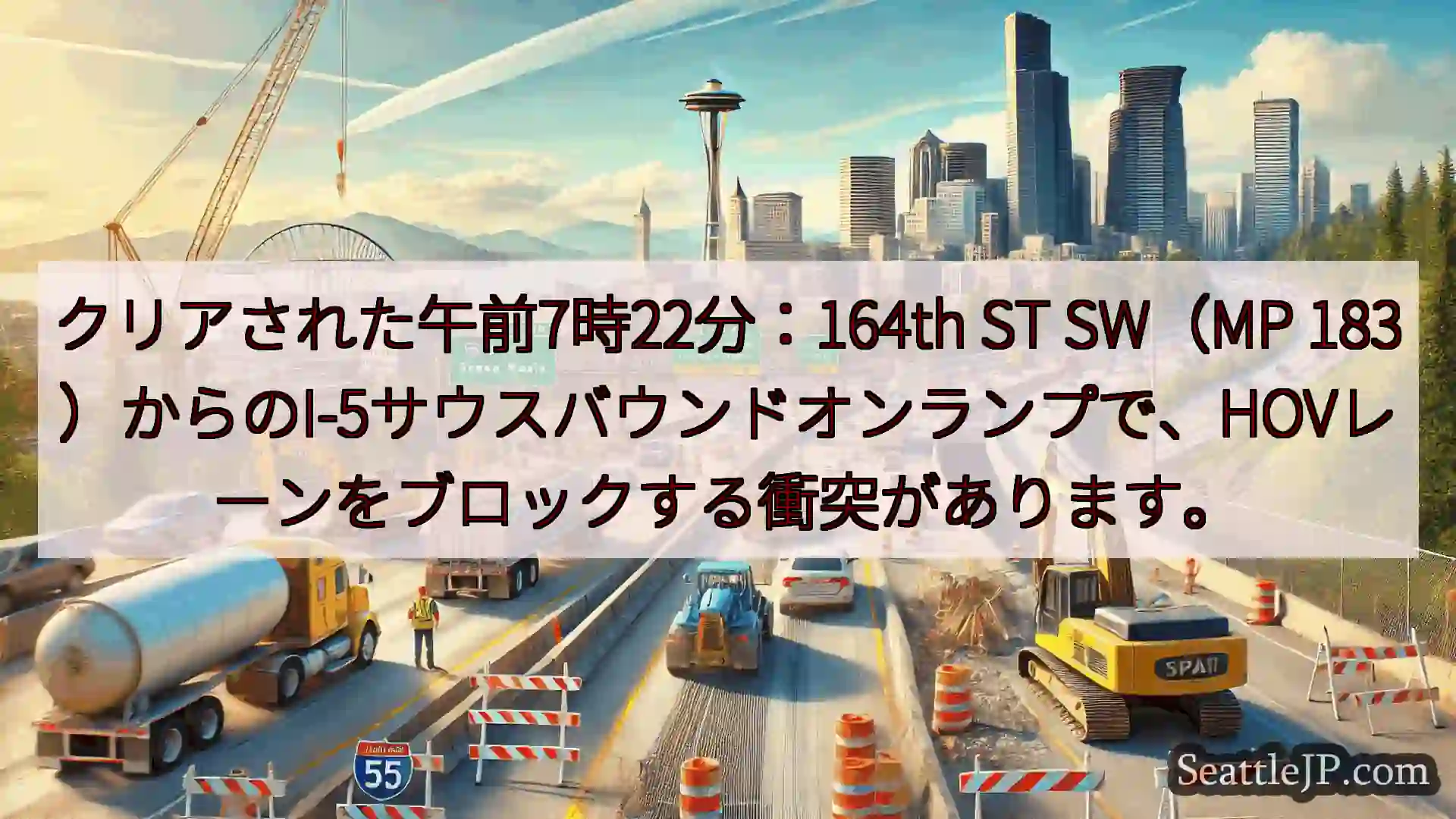 シアトル交通ニュース クリアされた午前7時22分：164th ST SW（MP