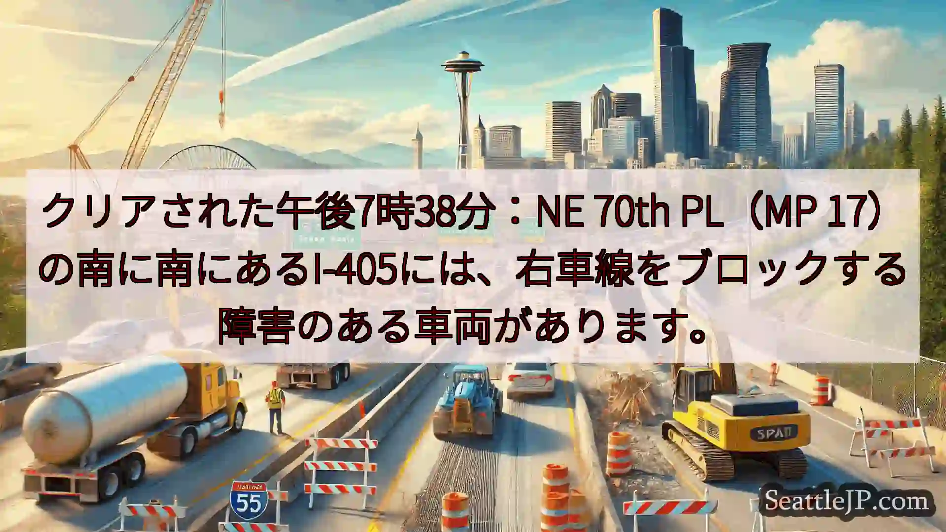 シアトル交通ニュース クリアされた午後7時38分：NE 70th PL（MP