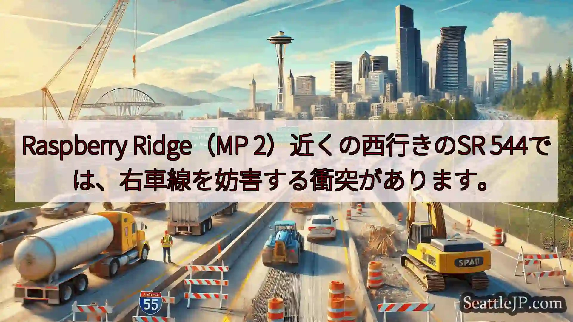 シアトル交通ニュース Raspberry Ridge（MP 2）近くの西行きのSR