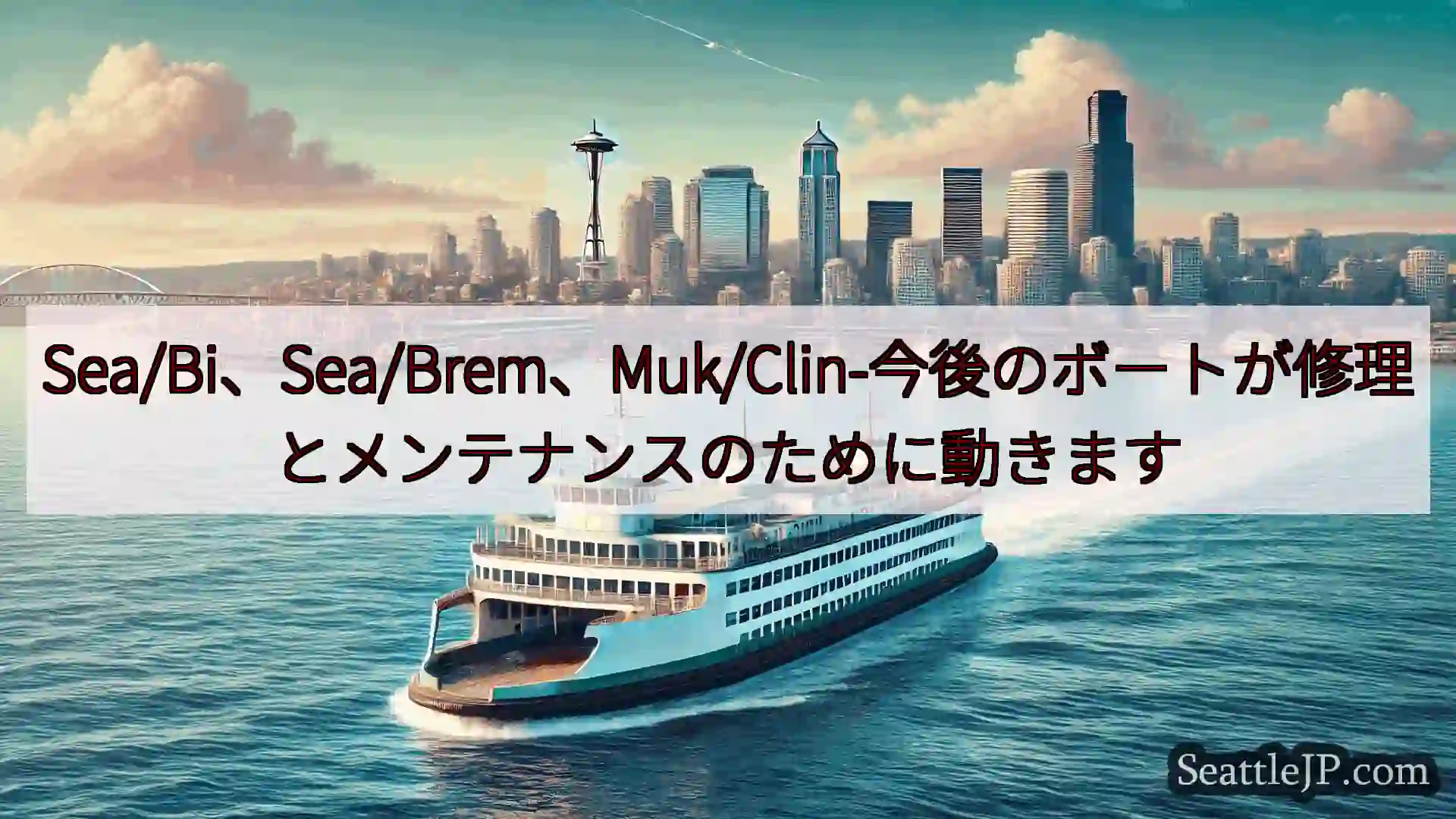 シアトルフェリーニュース Sea/Bi、Sea/Brem、Muk/Clin-今後のボートが修理と
