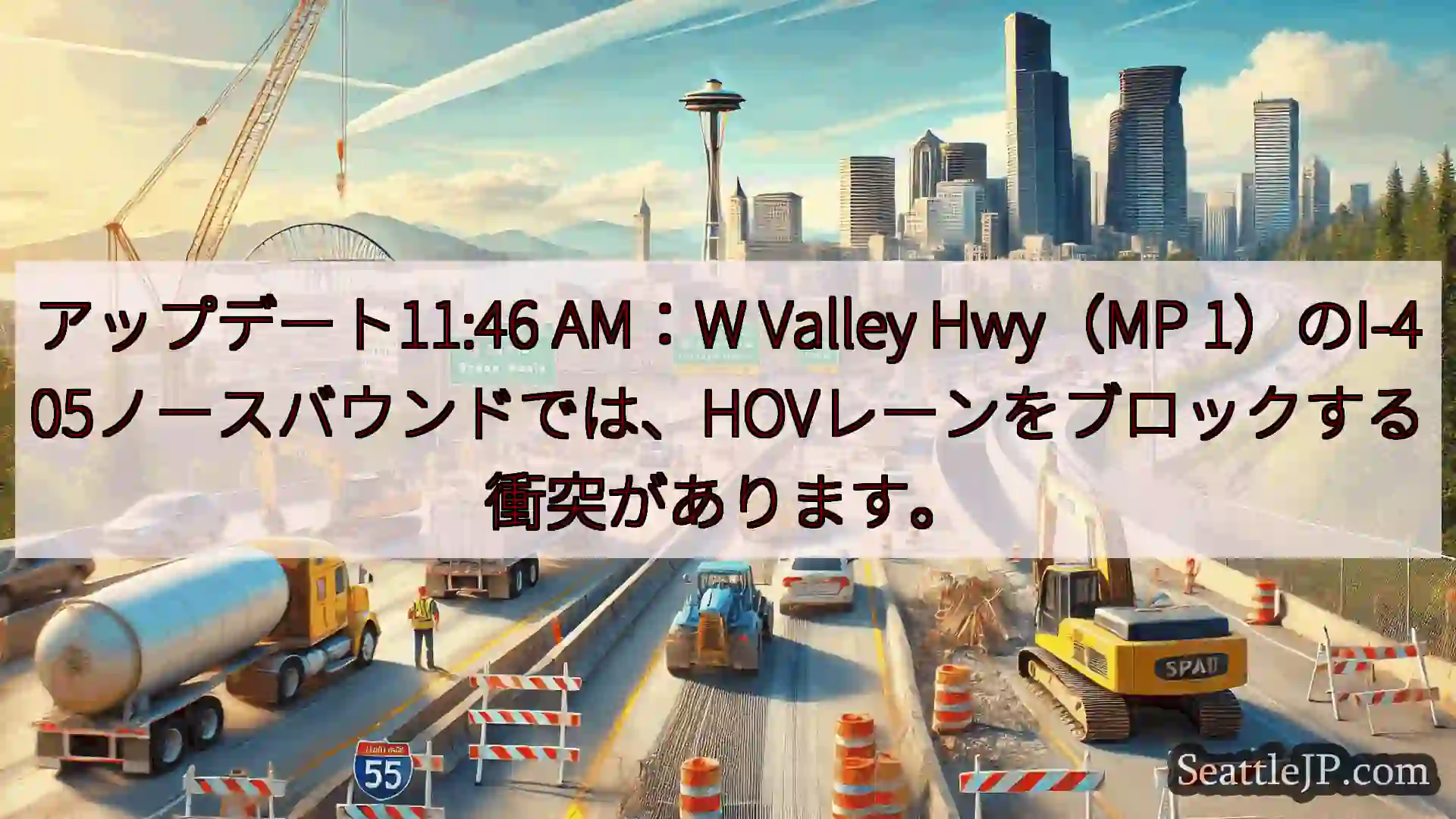 シアトル交通ニュース アップデート11:46 AM：W Valley Hwy（MP